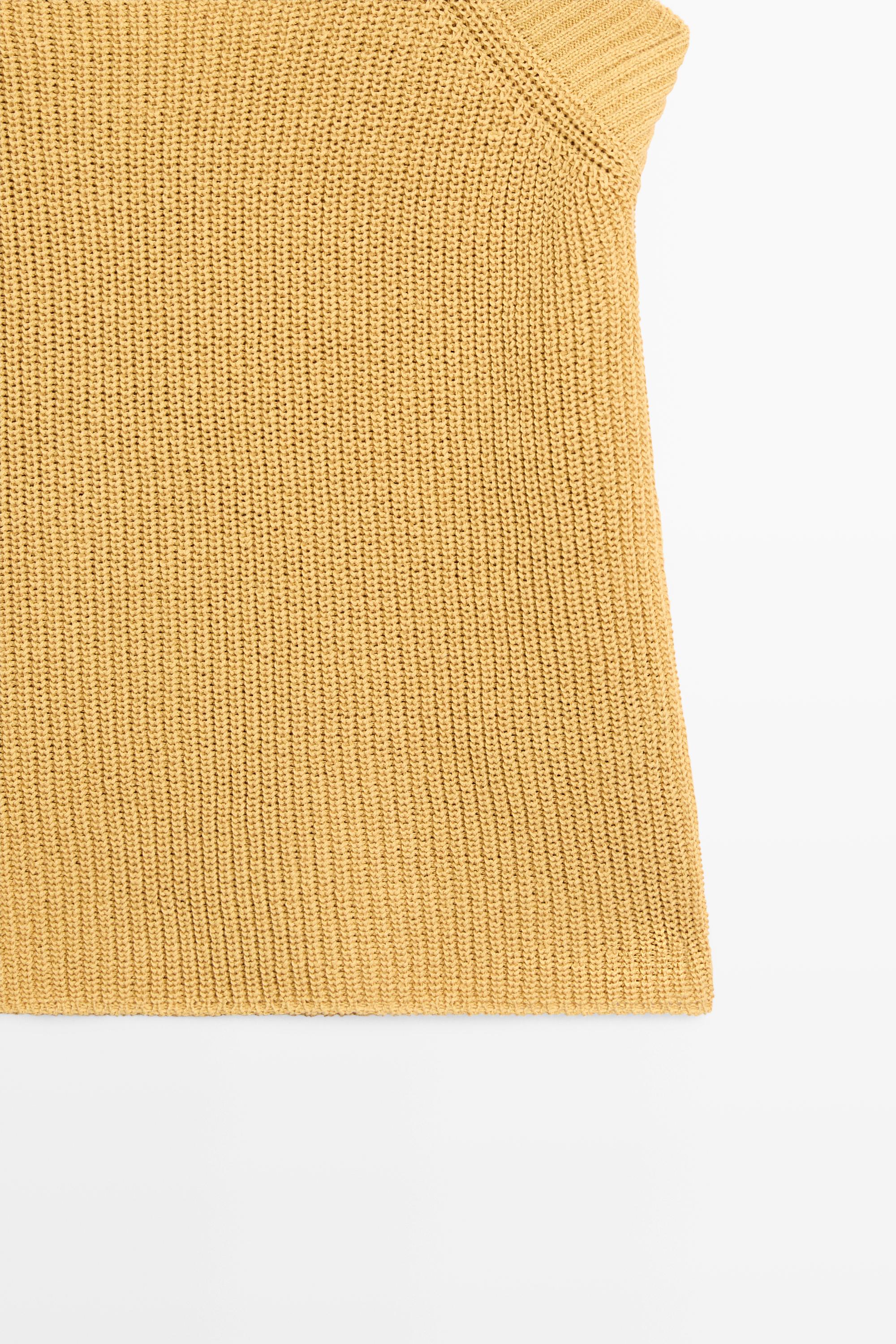 Ribbed knit tank top — MUSTARD YELLOW