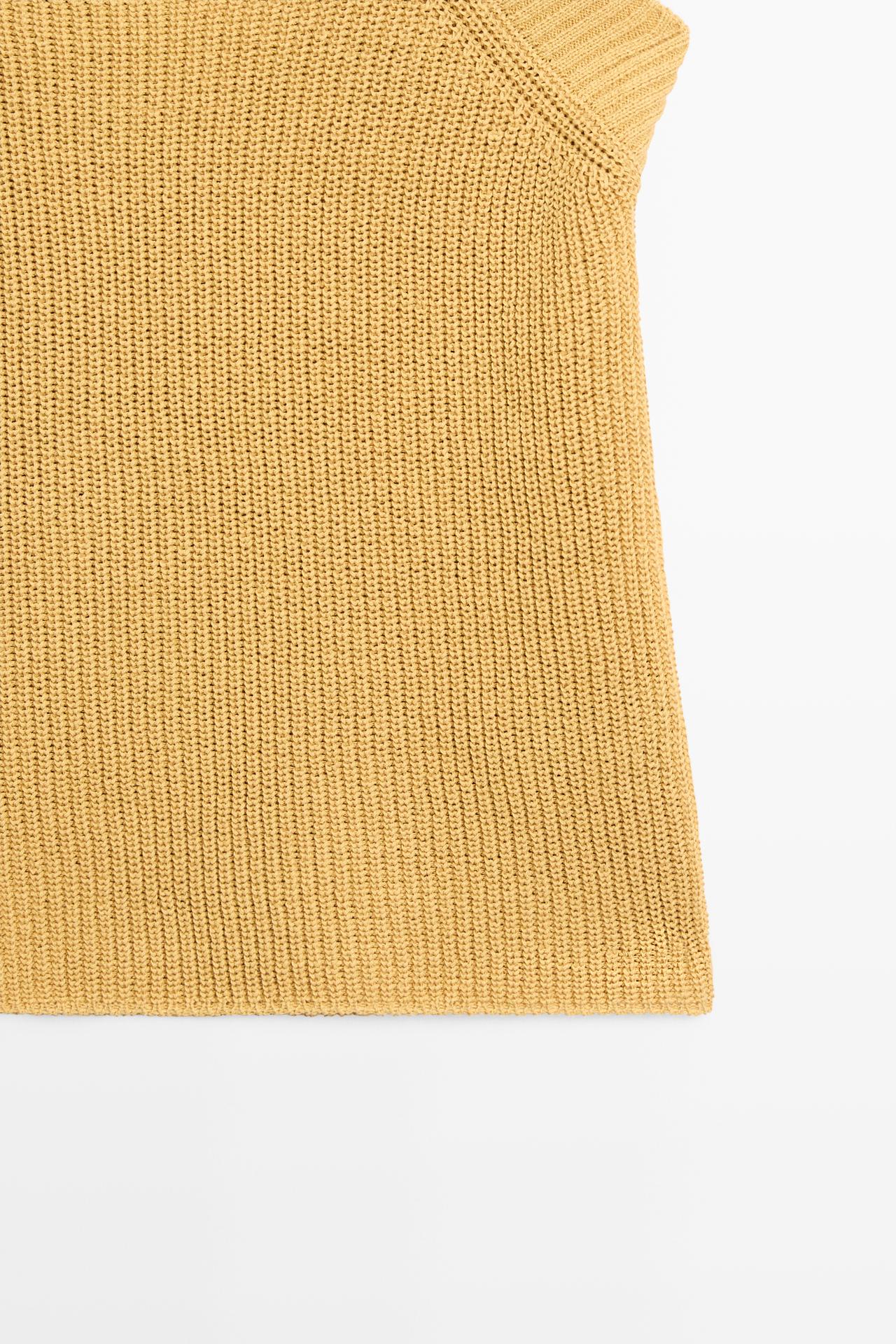 Ribbed knit tank top — MUSTARD YELLOW