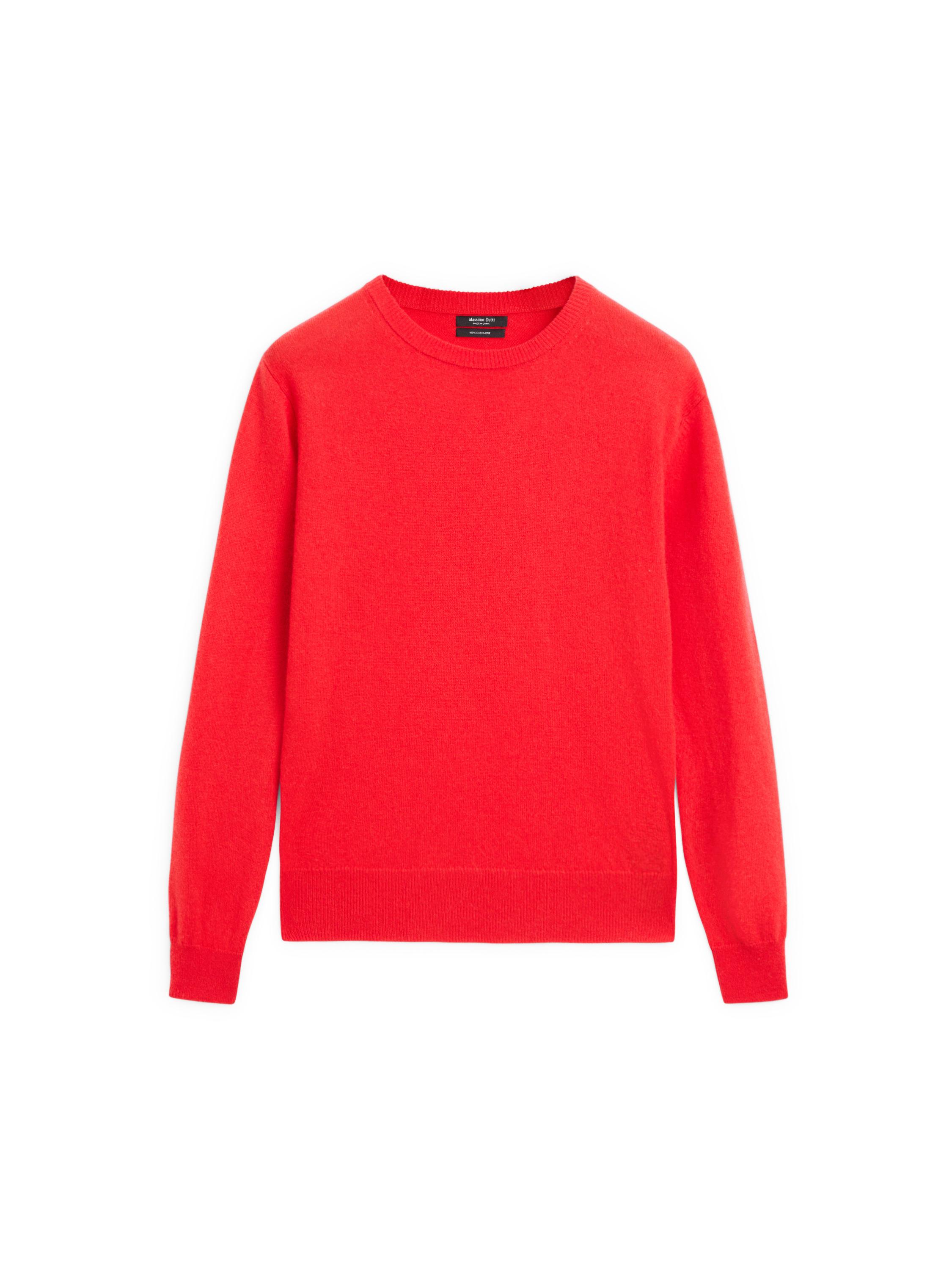 100% cashmere long sleeve sweater — ORANGE