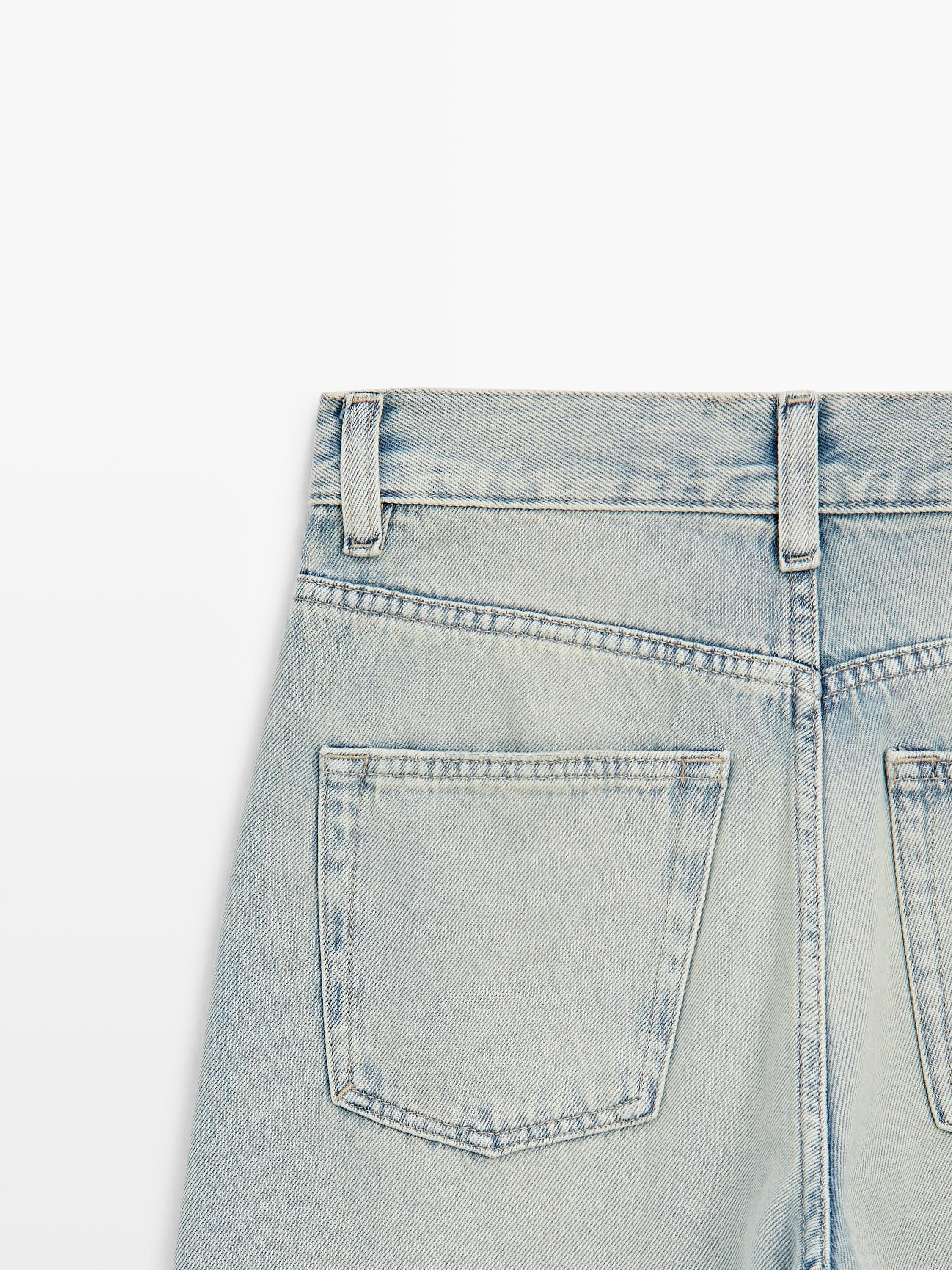 High-waist wide-leg jeans — BLUE