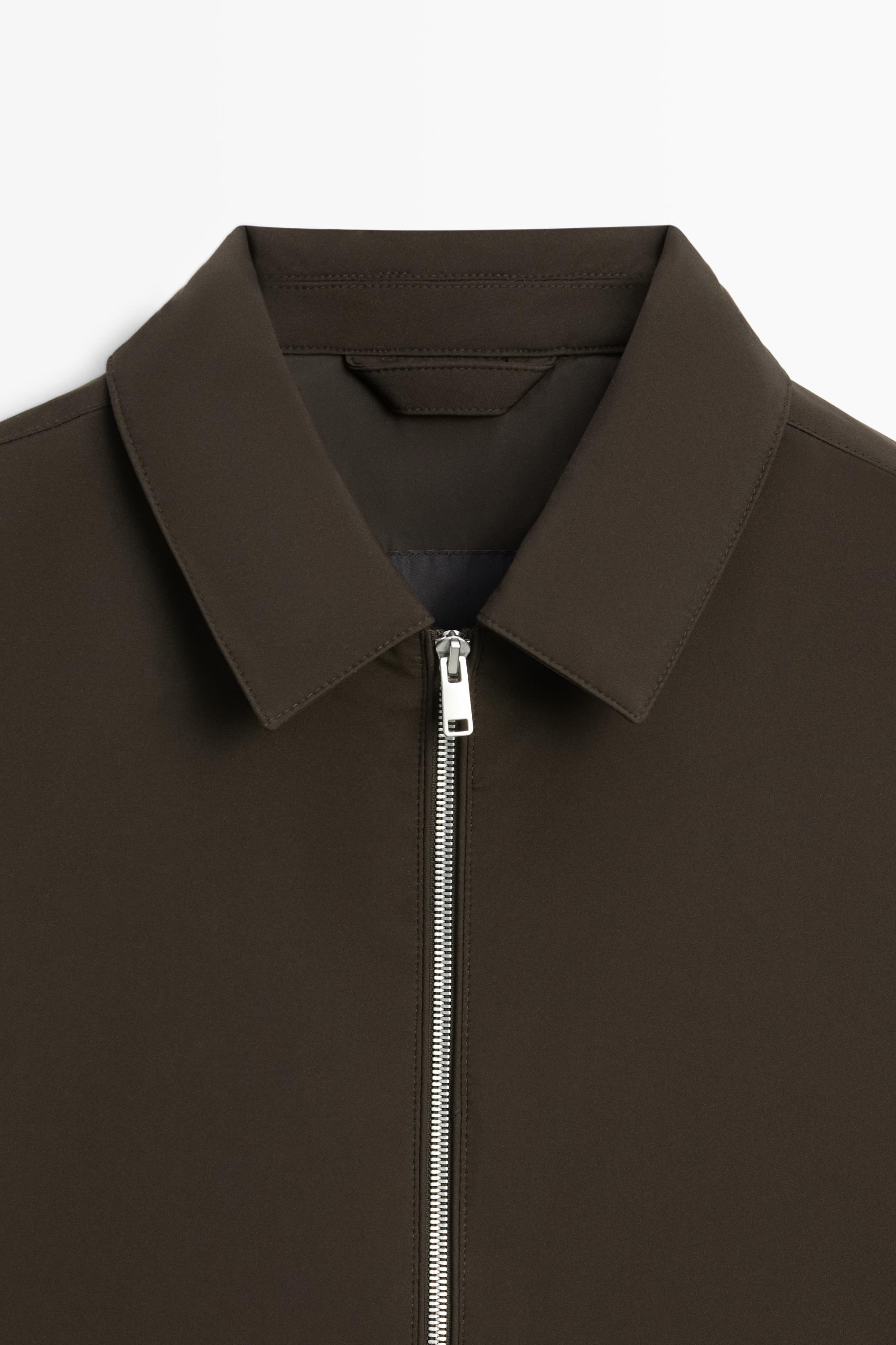 Lightweight jacket with collar detail — Chocolate