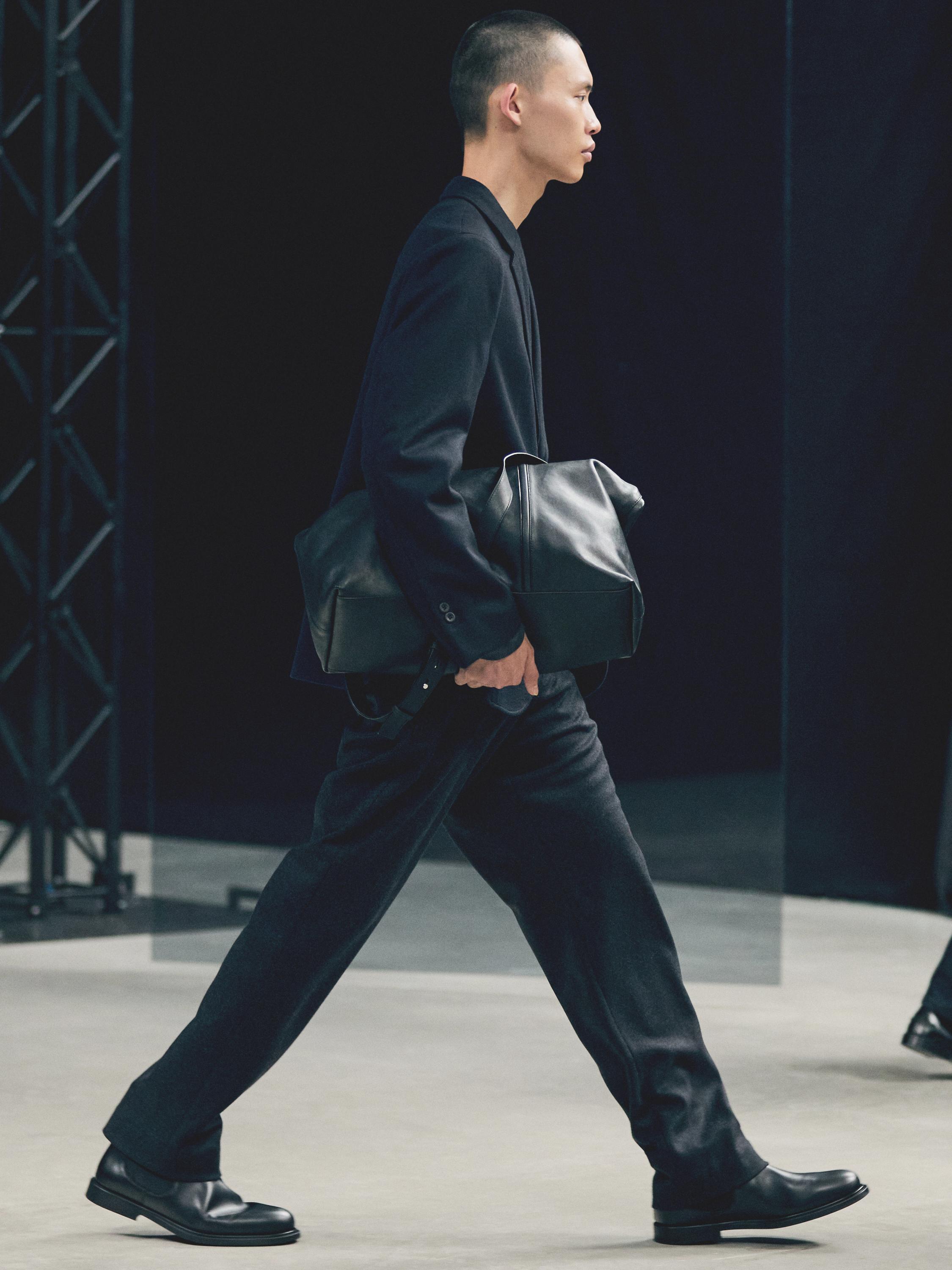 Nappa leather tote bag with zip