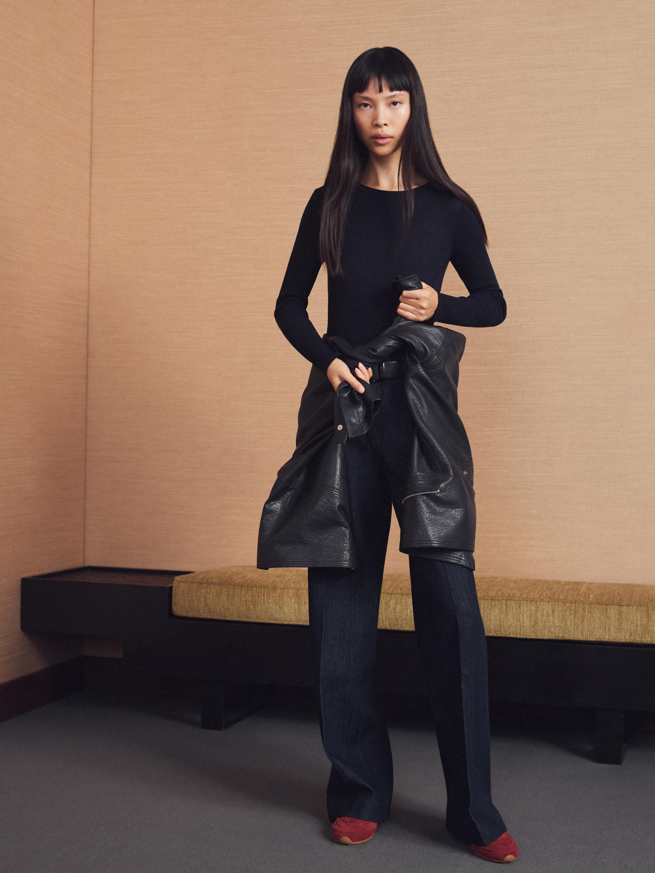 Mid-rise wide-leg jeans — DARK BLUE