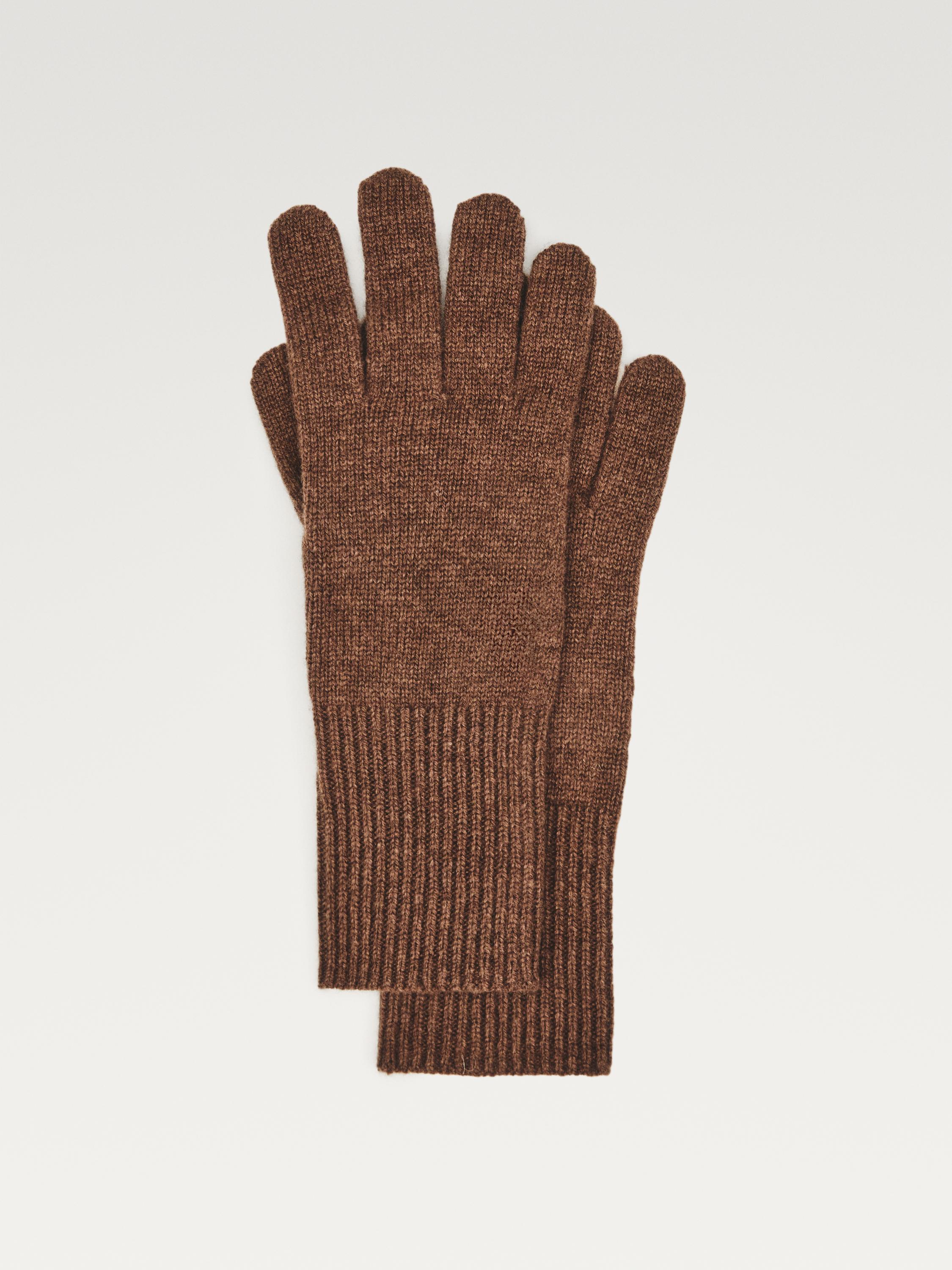 Wool blend knit gloves