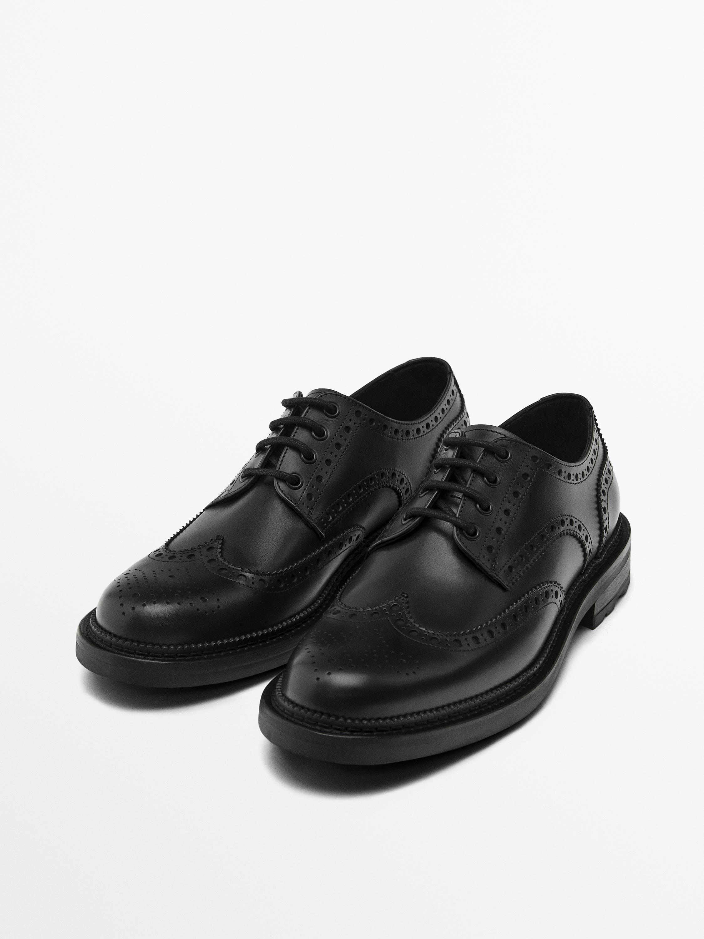 Zapato brogue piel negro
