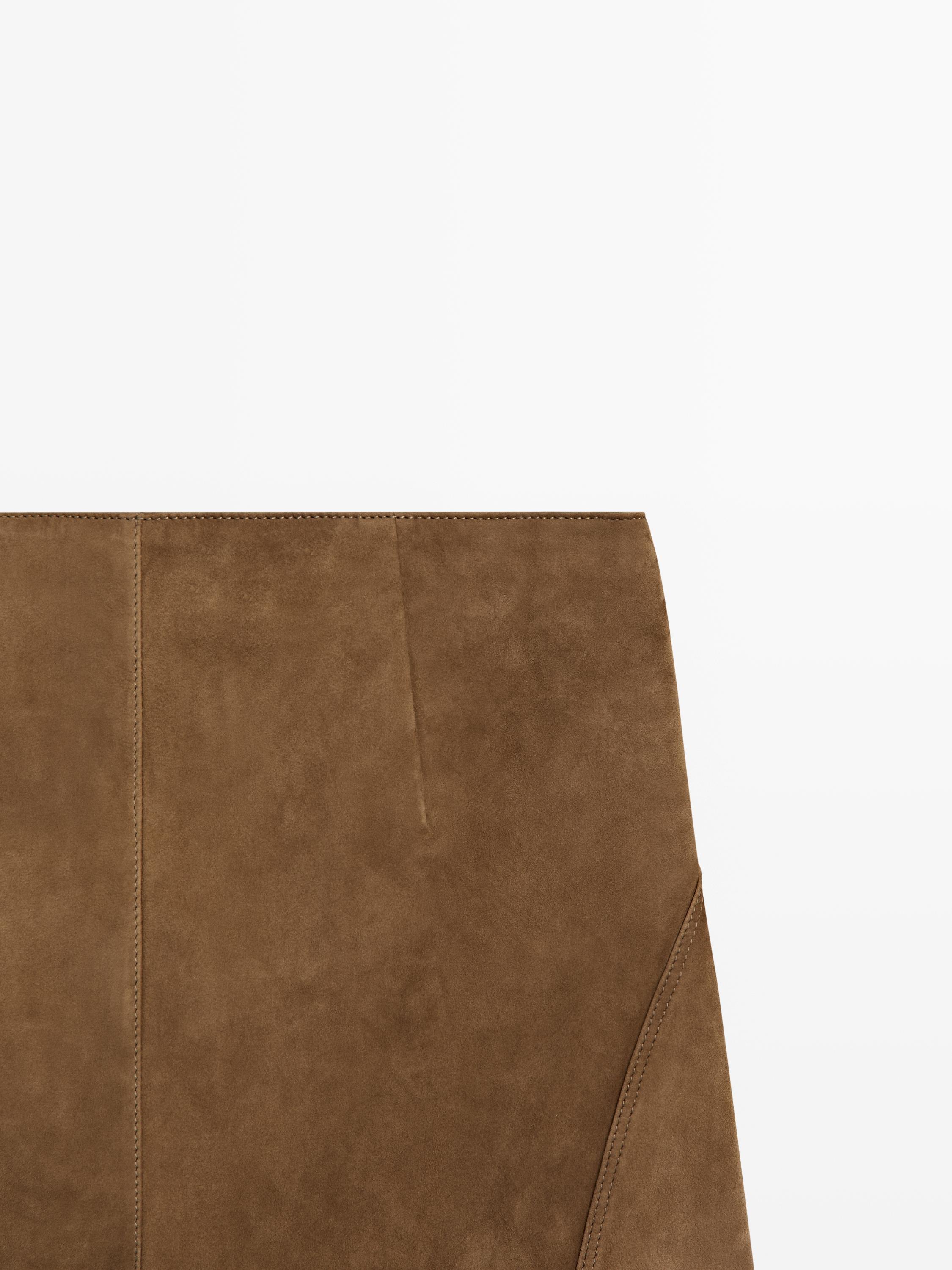 Suede leather mini skirt — Washed