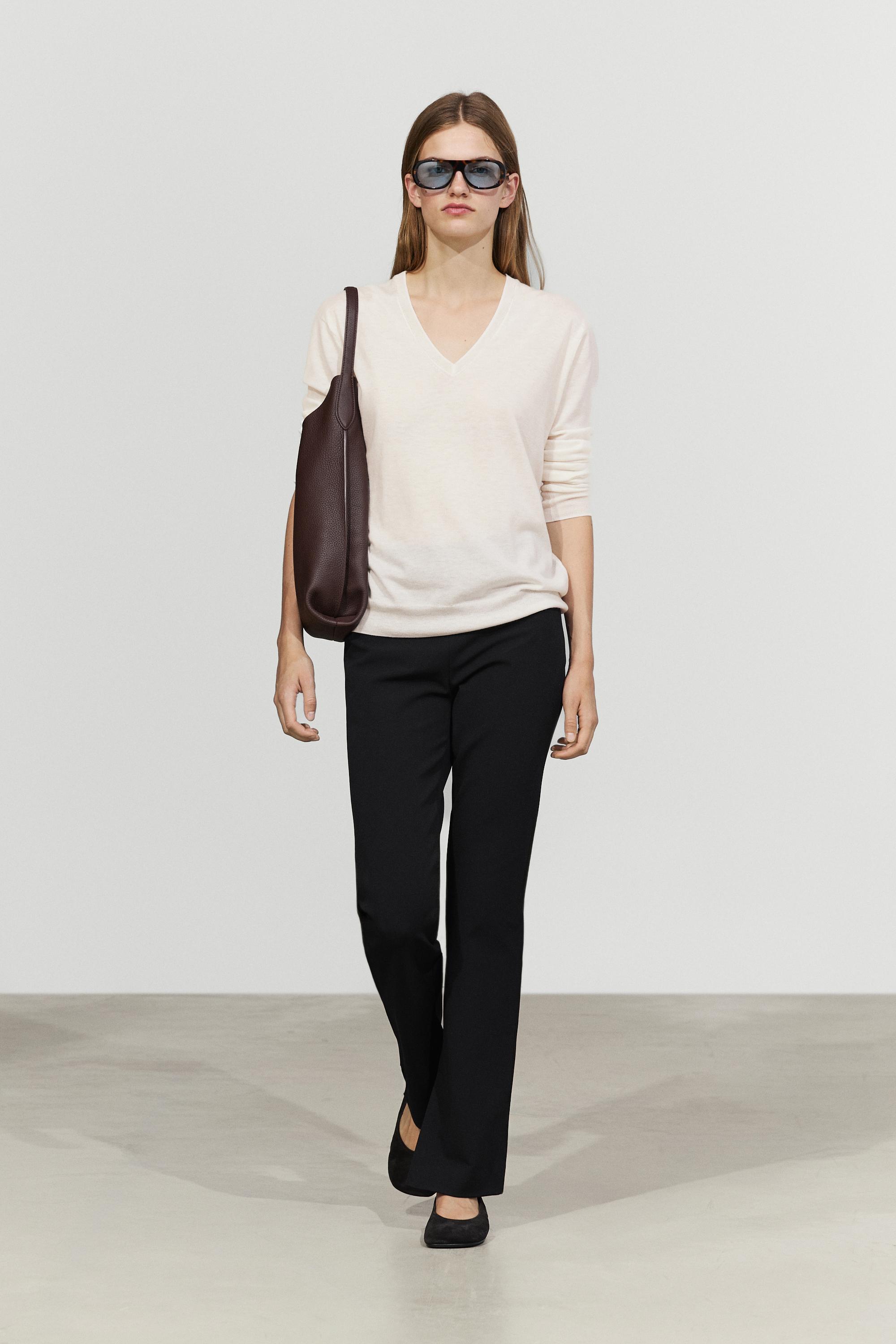 V-neck knit sweater
