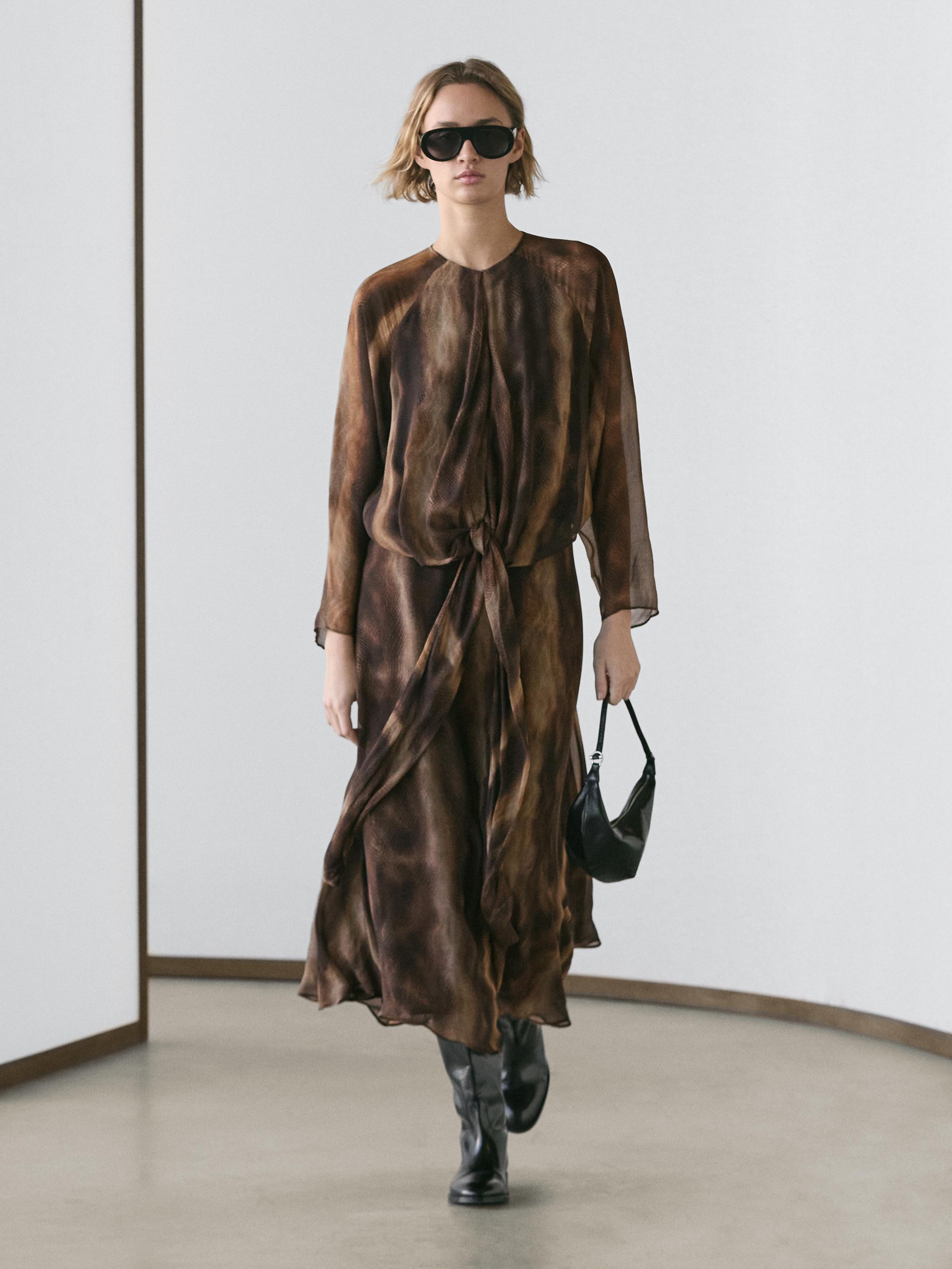 Flowing animal print dress