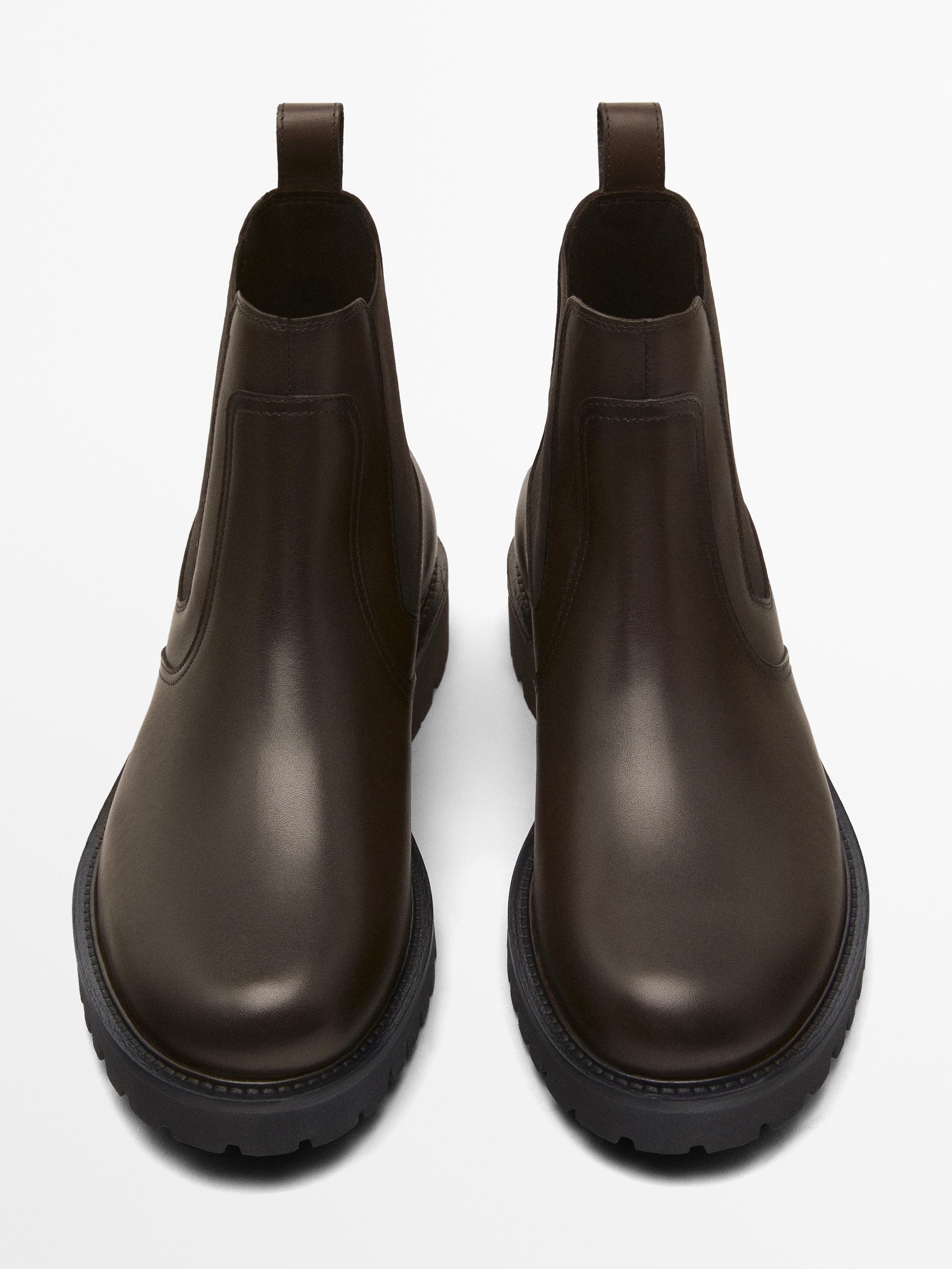 Bottines chelsea en cuir nappa