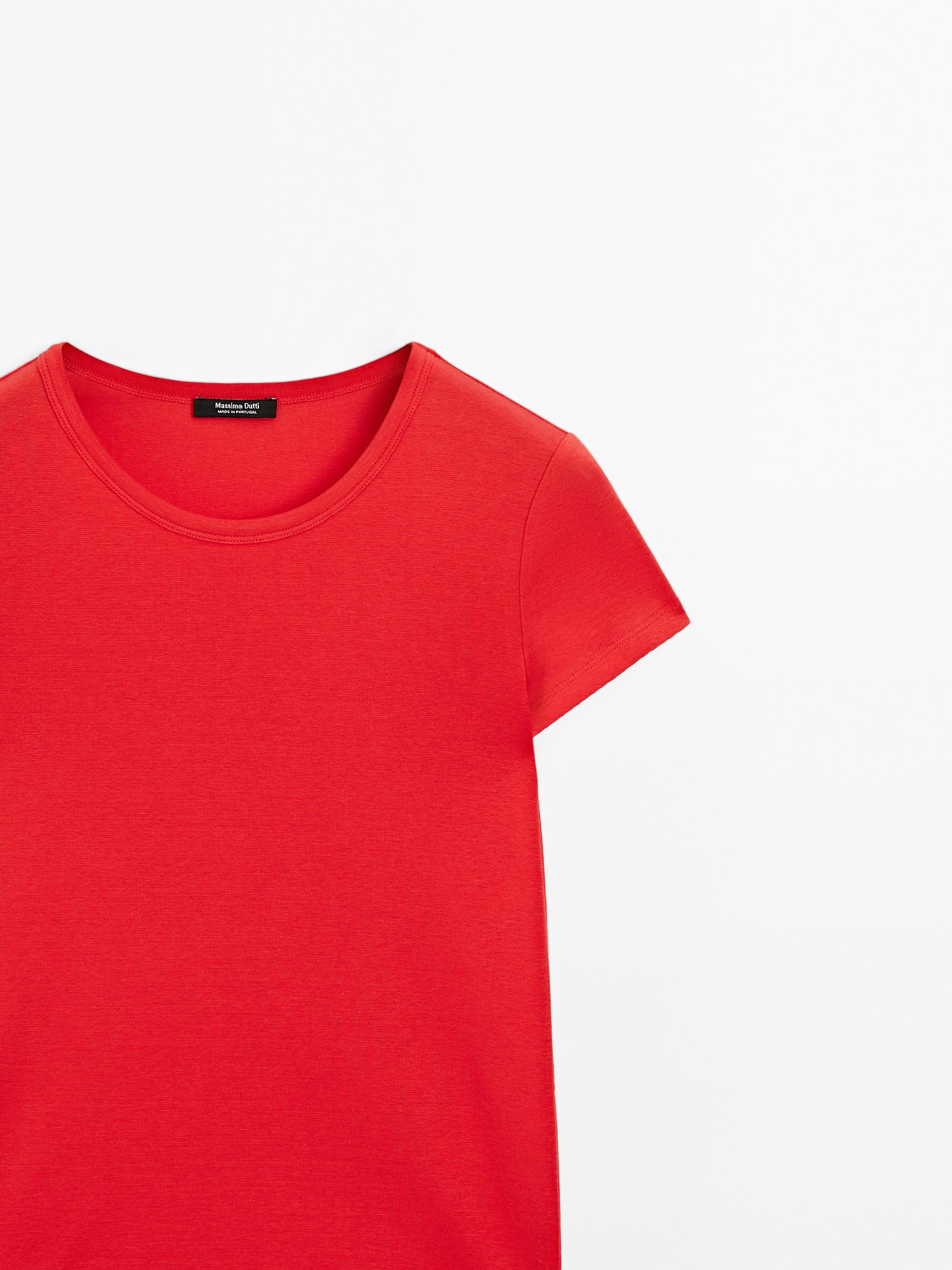 Short sleeve cotton blend T-shirt