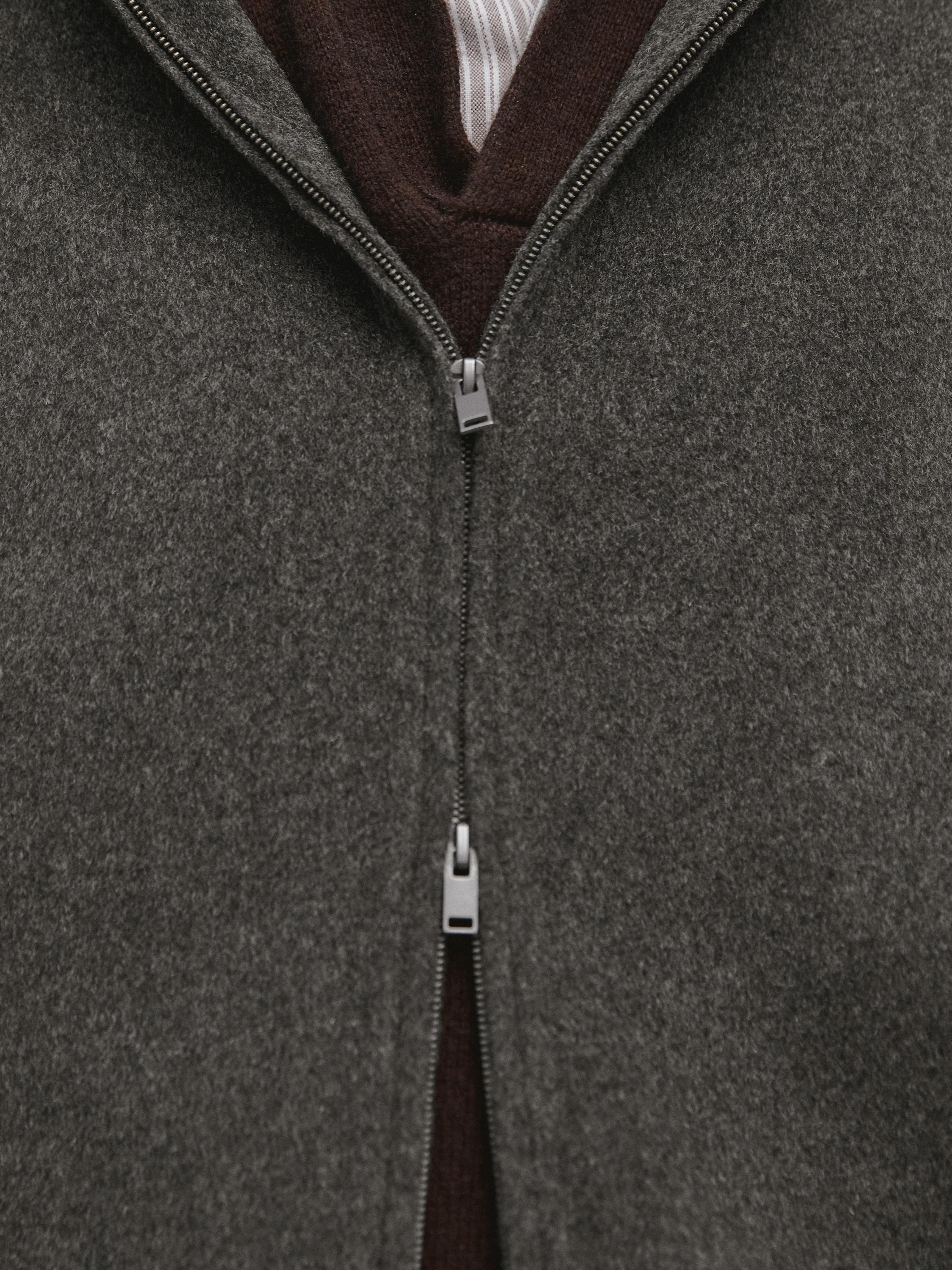 Wool blend double fabric hooded jacket — MINK (alternate view)