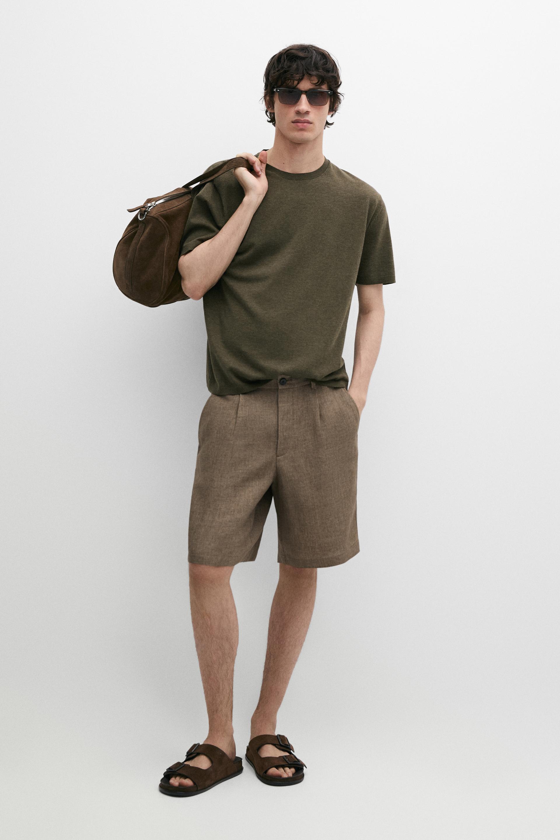 Camiseta 100% Algodón - Verde - S - Massimo Dutti - Hombre