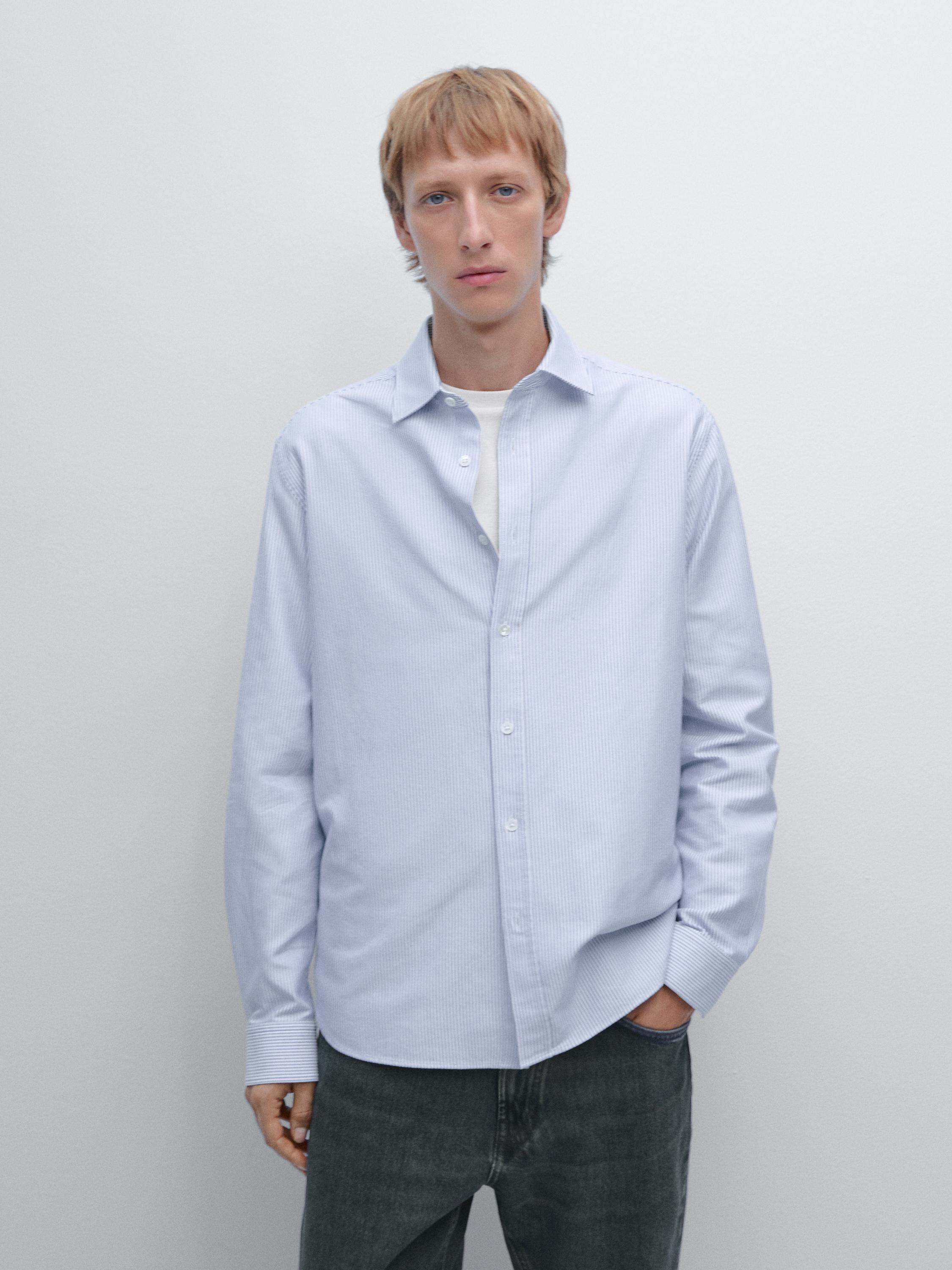 Regular fit striped Oxford shirt