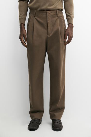 Cotton blend darted pants — MEDIUM CAMEL 3