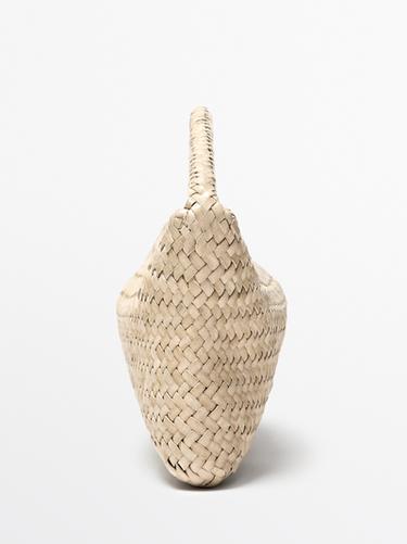 Nappa leather woven croissant bag — WHITE 4