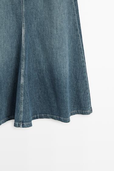 Flare fit denim midi skirt — MEDIUM BLUE 7