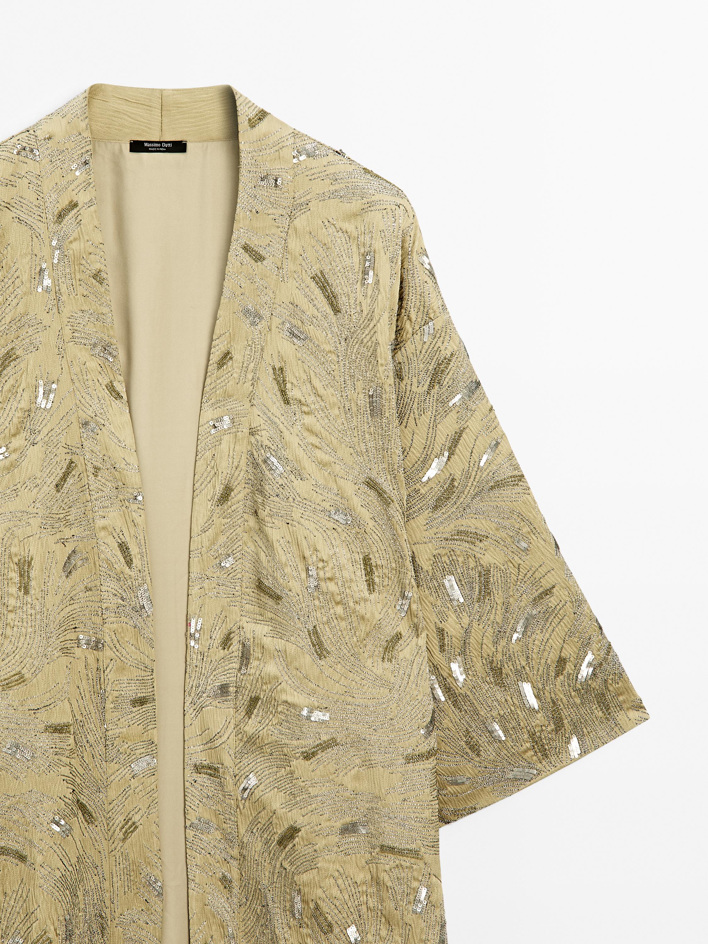 Kimono lungo con ricami