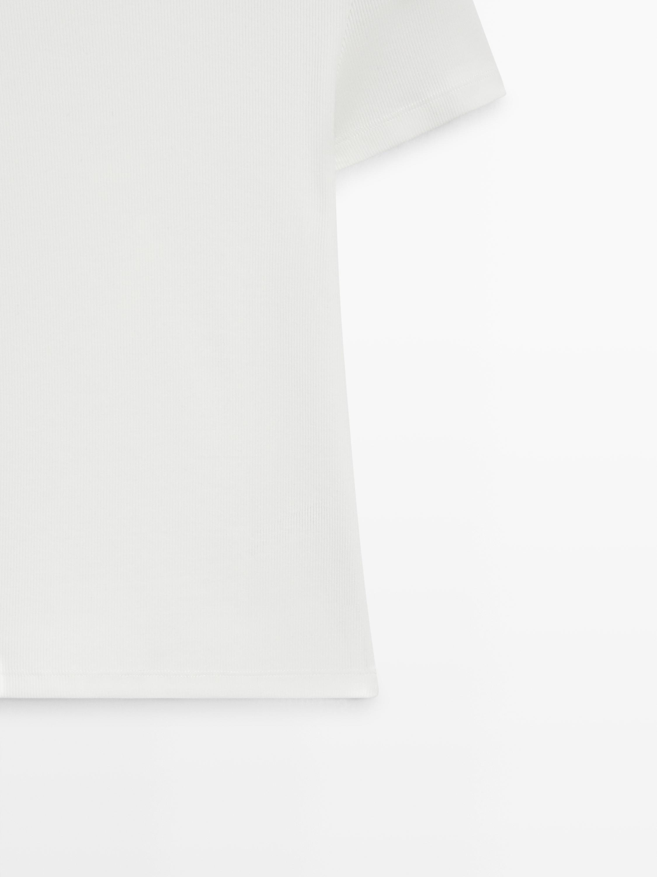 Ribbed heavy weight short sleeve T-shirt — Off white