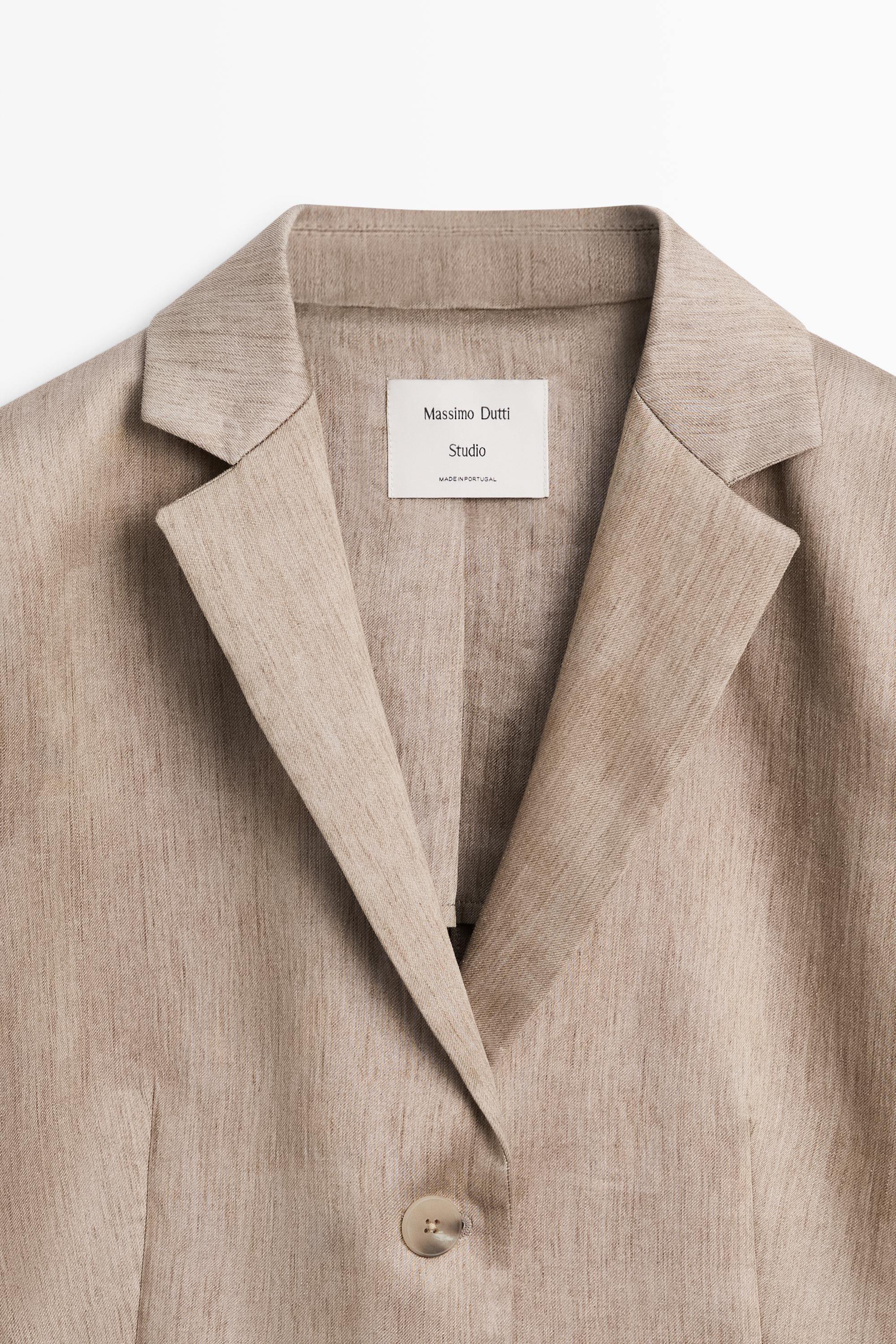 Satin fluid blazer - STUDIO — STONE