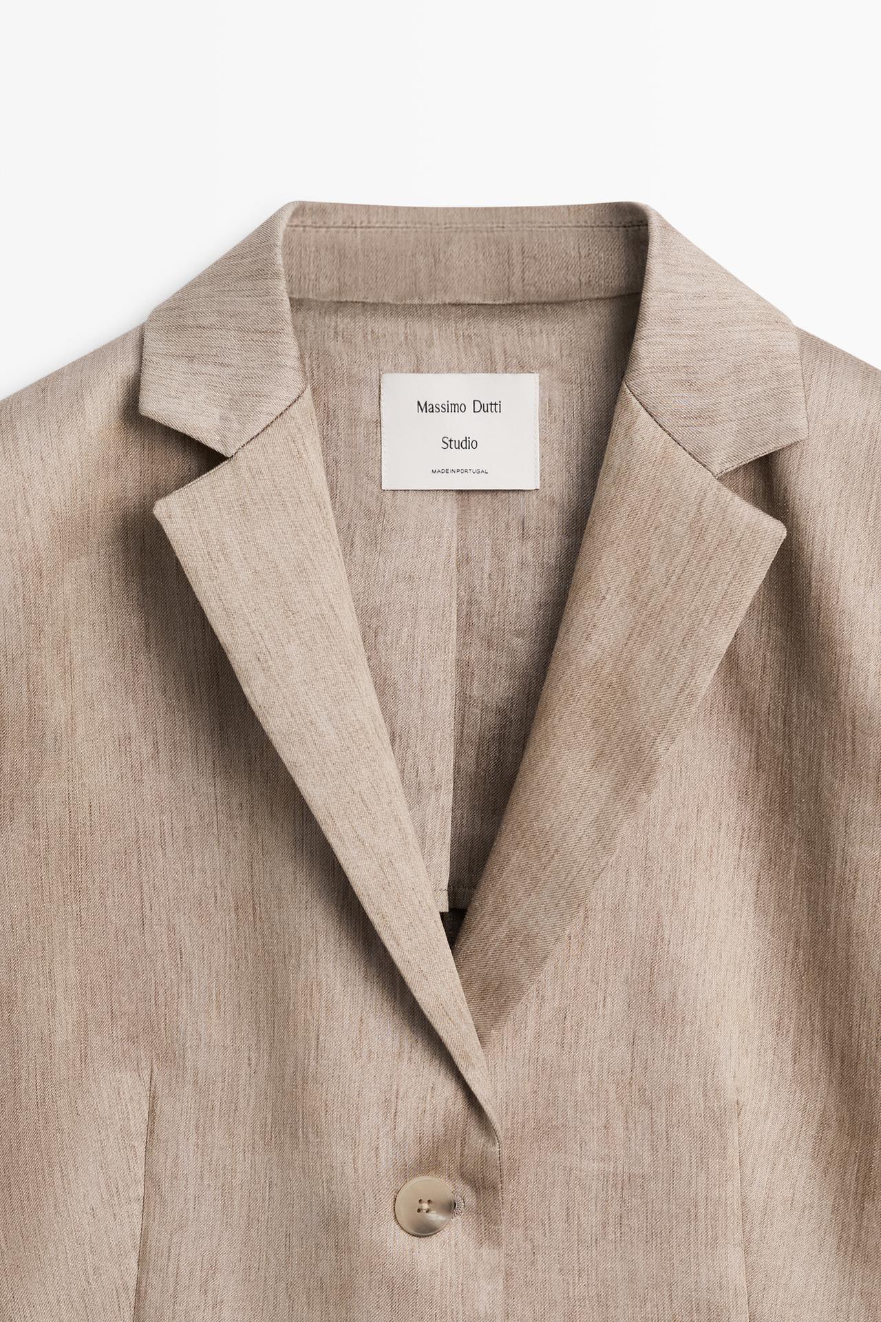 Satin fluid blazer - STUDIO — STONE