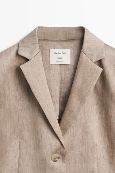 Satin fluid blazer - STUDIO — STONE 8