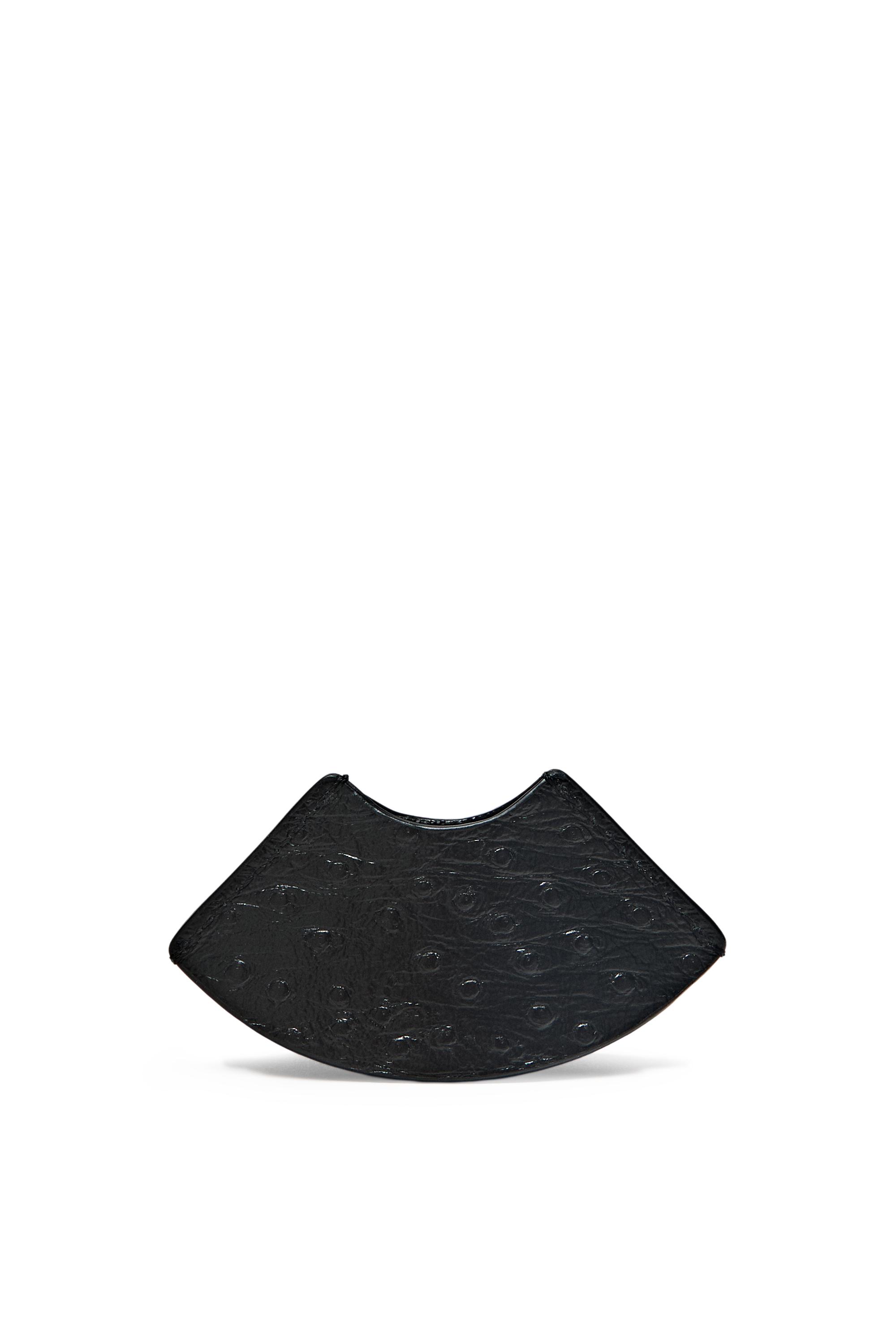 Textured leather bookmark — BLACK