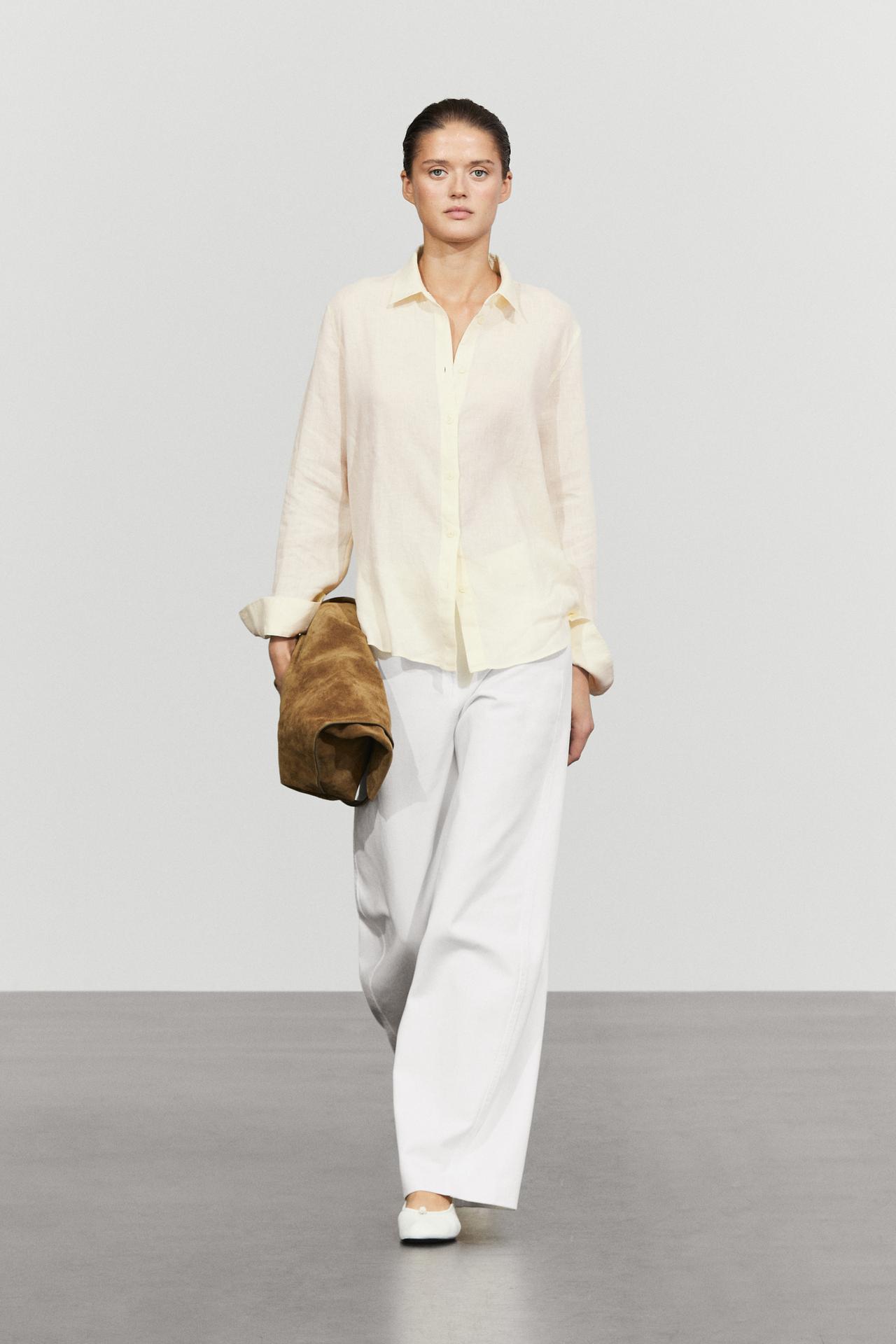 Flowing 100% linen shirt — YELLOW