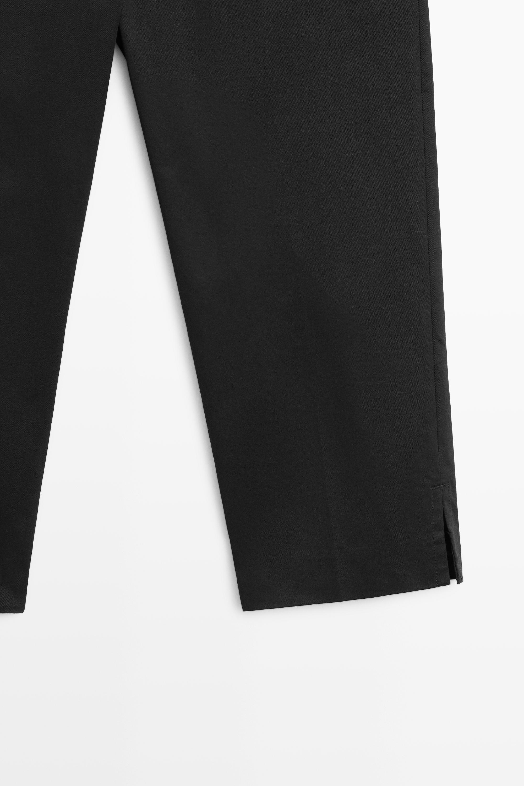 Cotton blend capris — BLACK