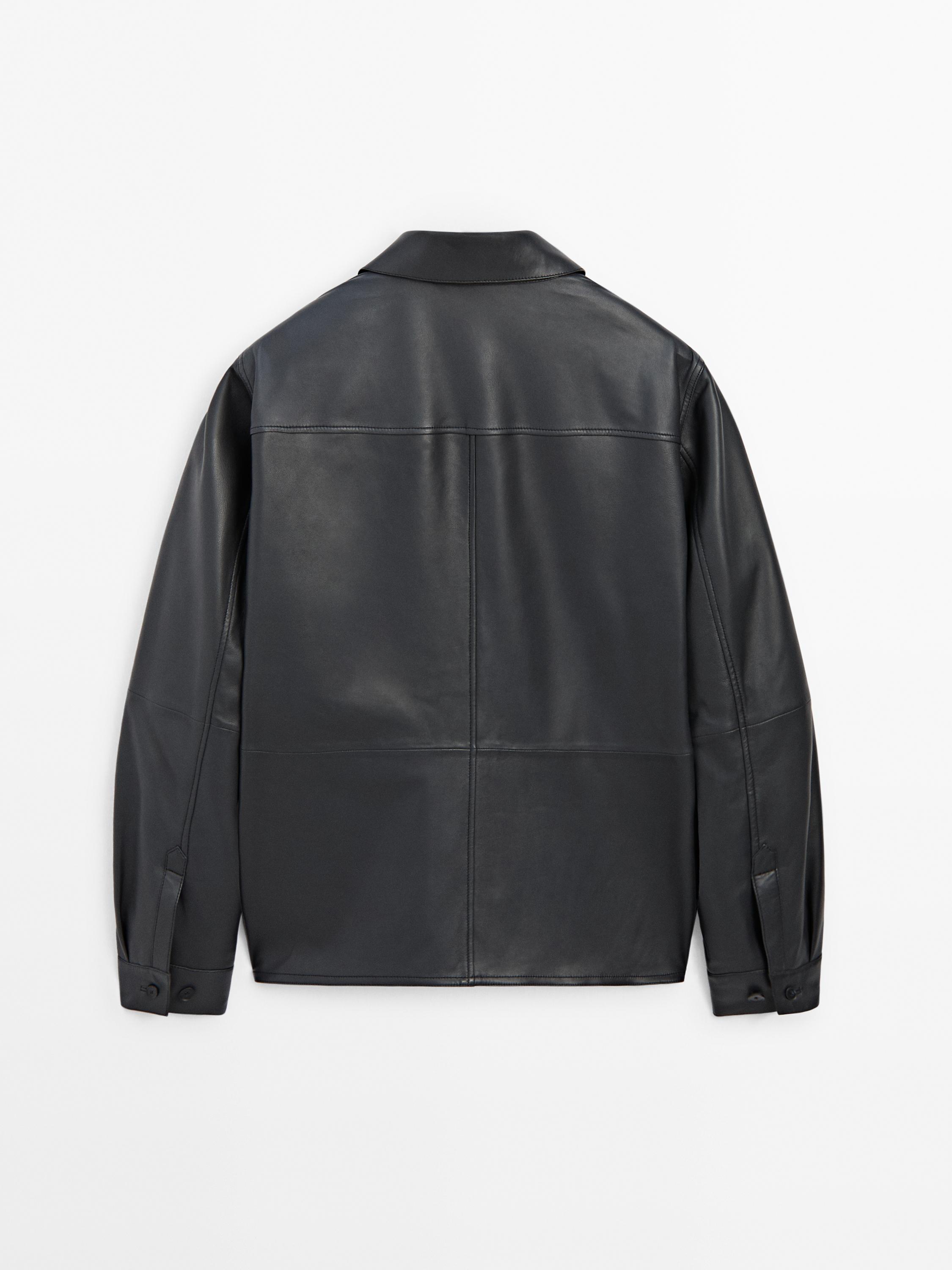 Nappa leather seamed shirt