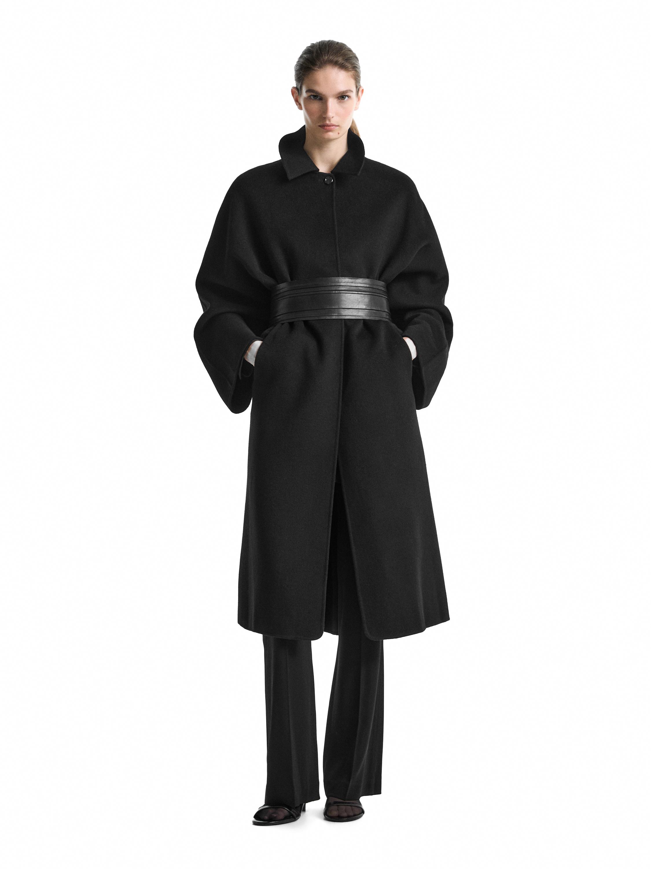 Flared trousers with pocket — BLACK