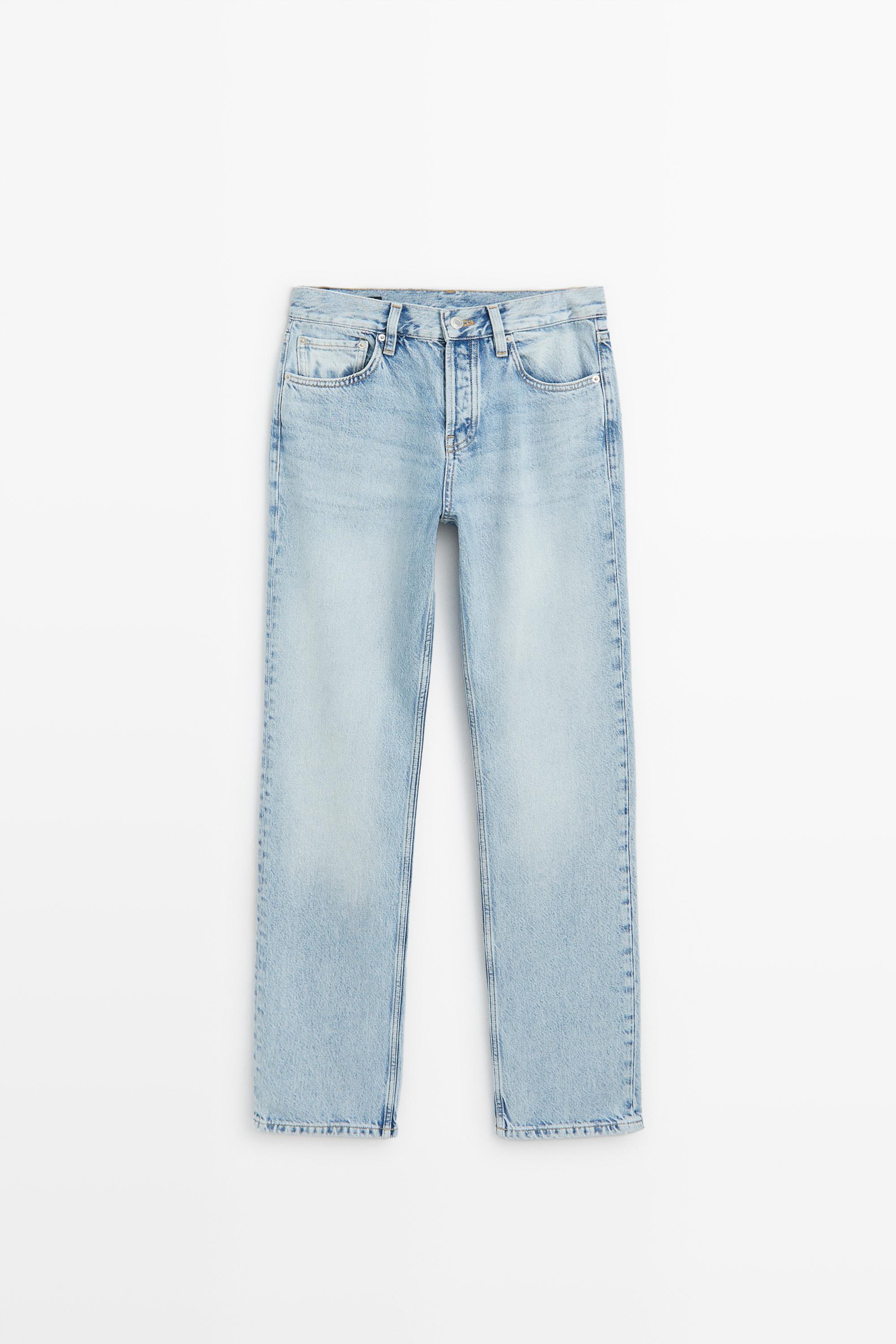 Mid-waist relaxed straight-leg jeans