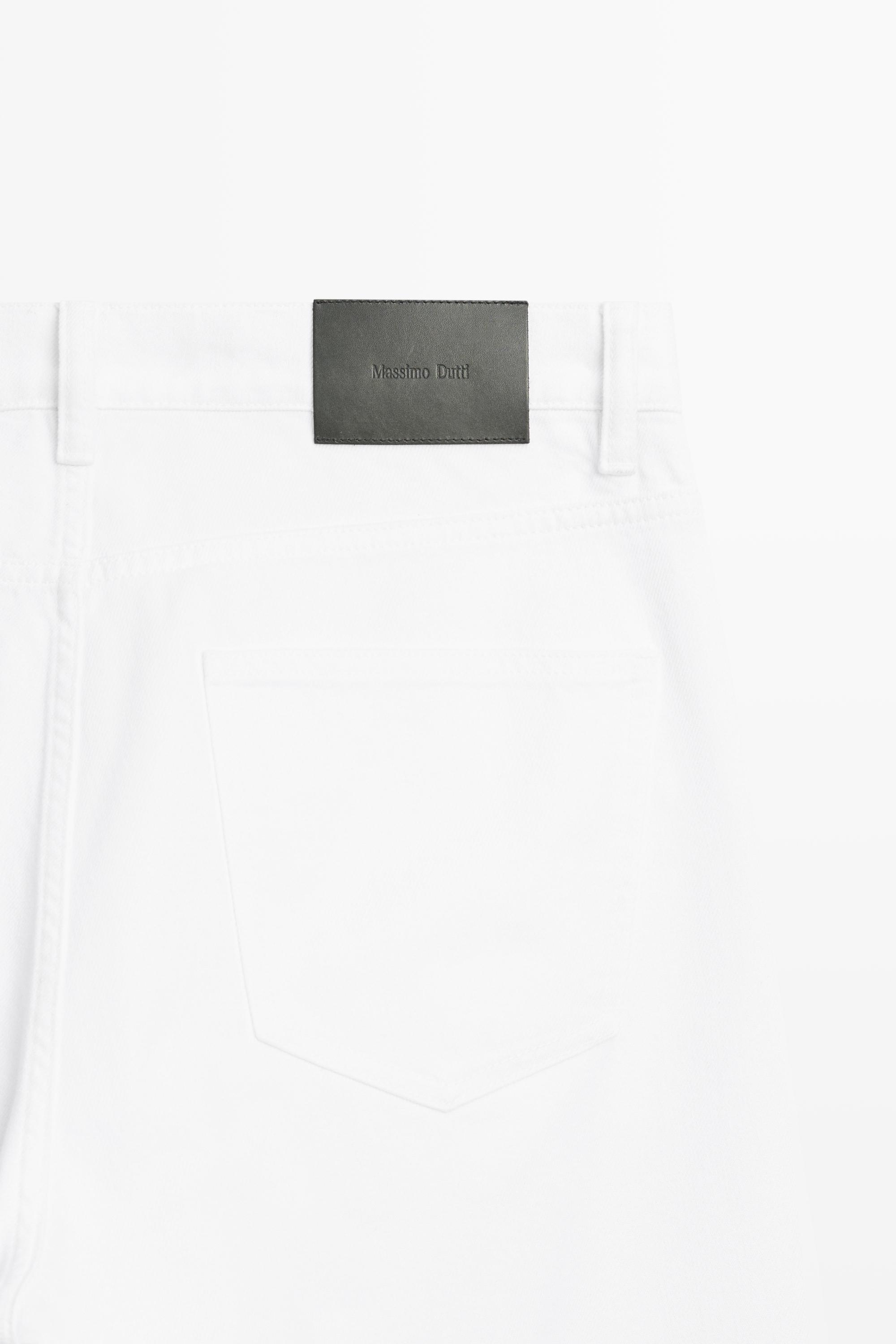 Straight-leg denim-effect pants — WHITE