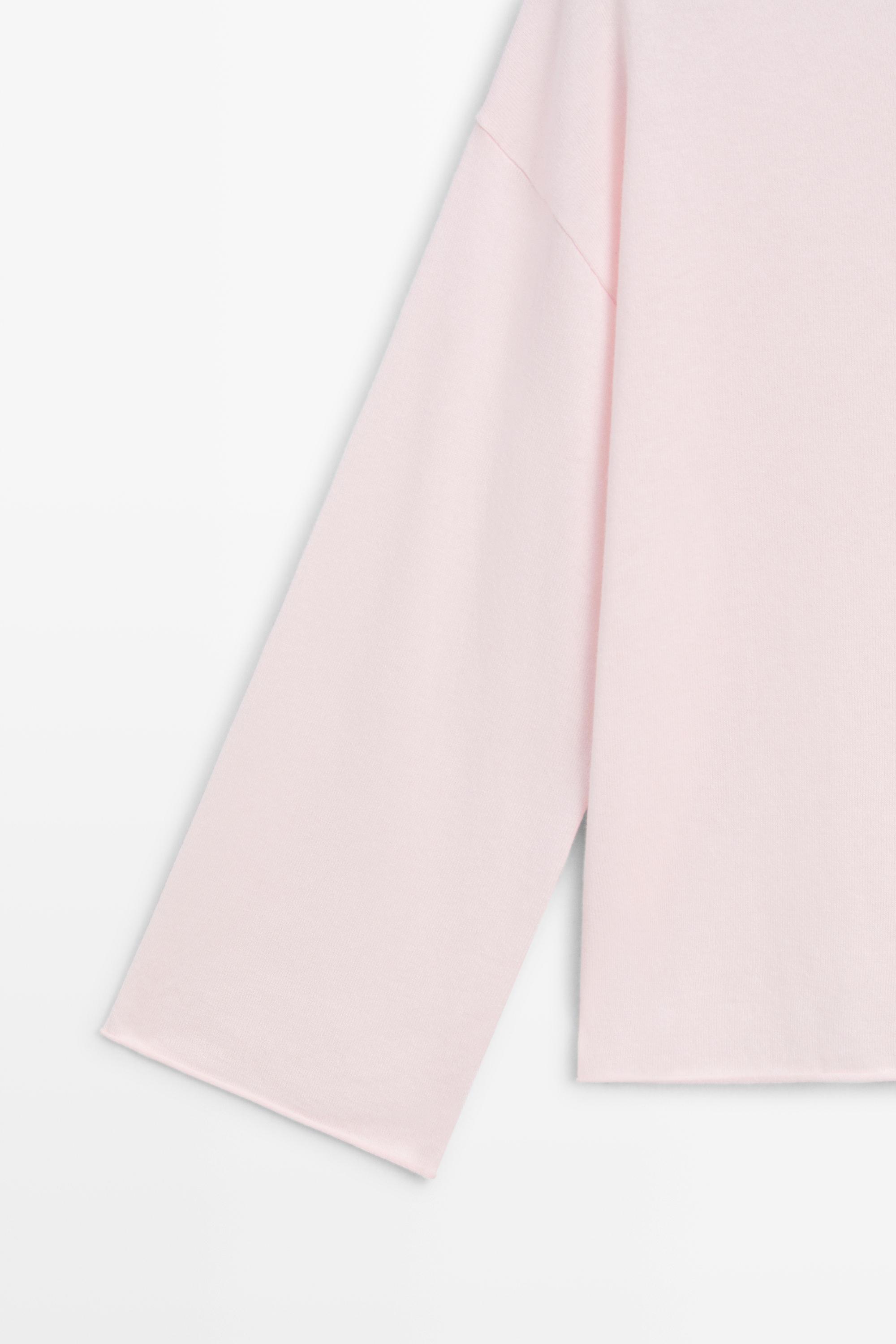 Cotton blend knit sweater — PALE PINK (alternate view)