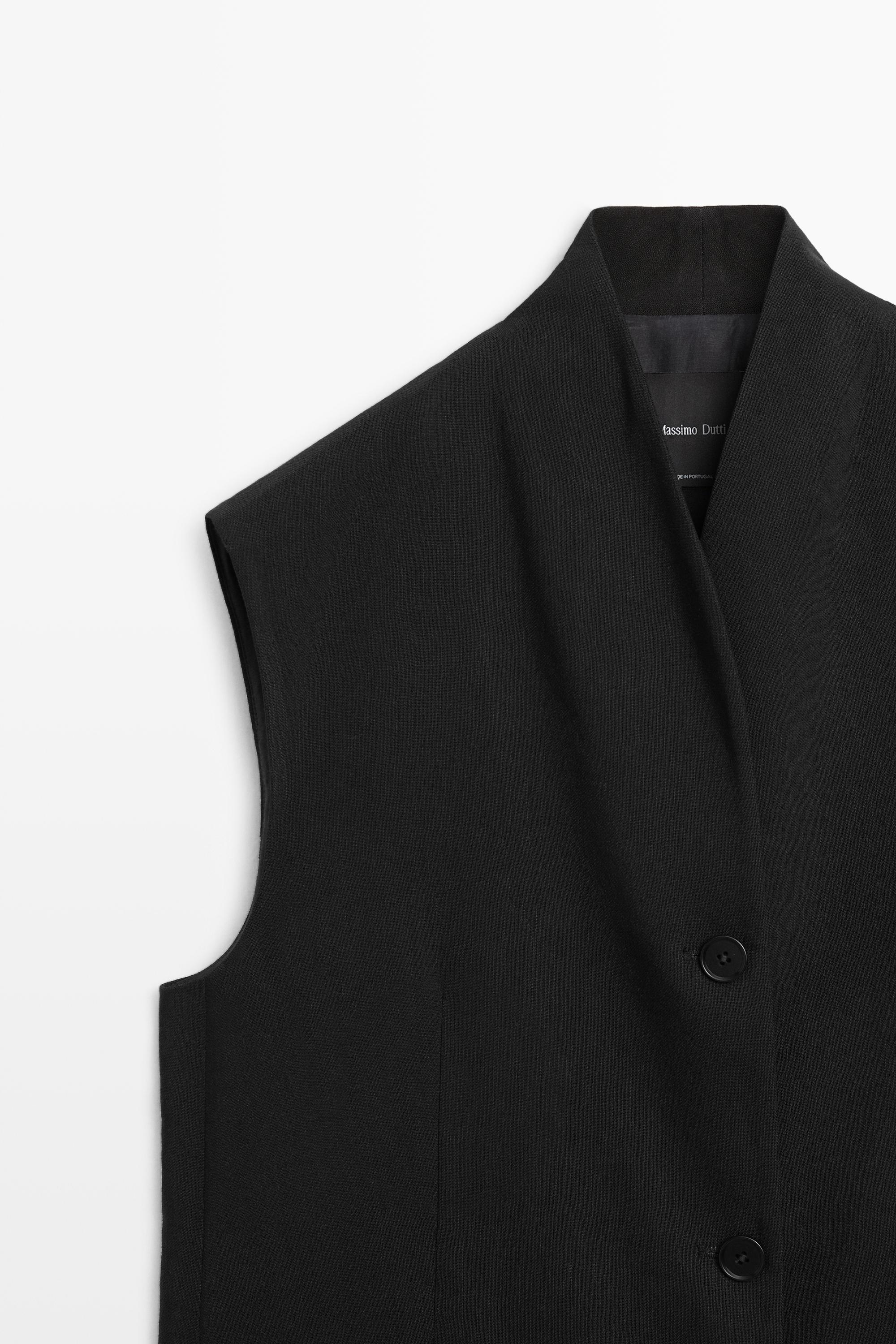 High-neck vest — BLACK