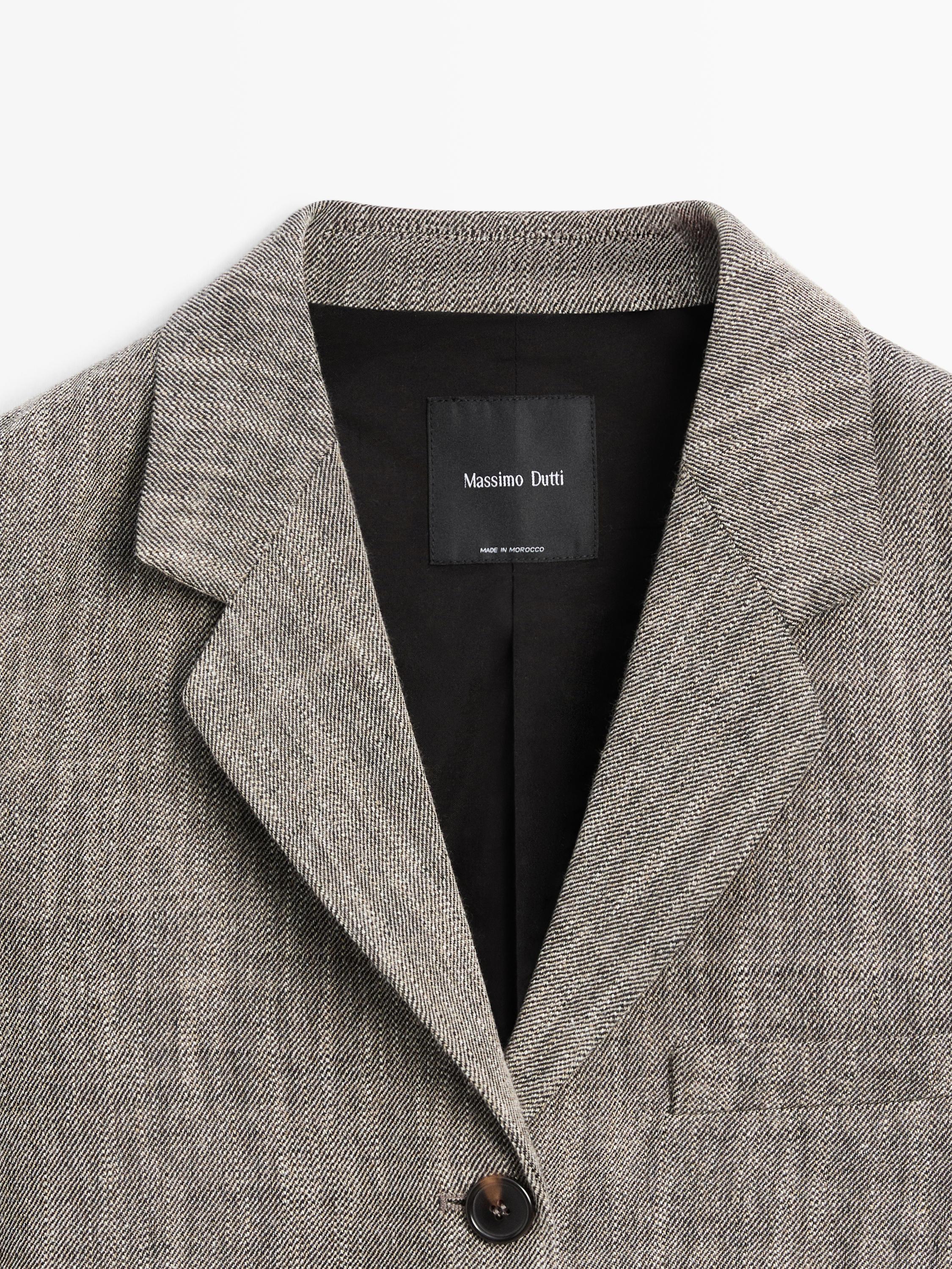 Flecked wool blend blazer — GREY