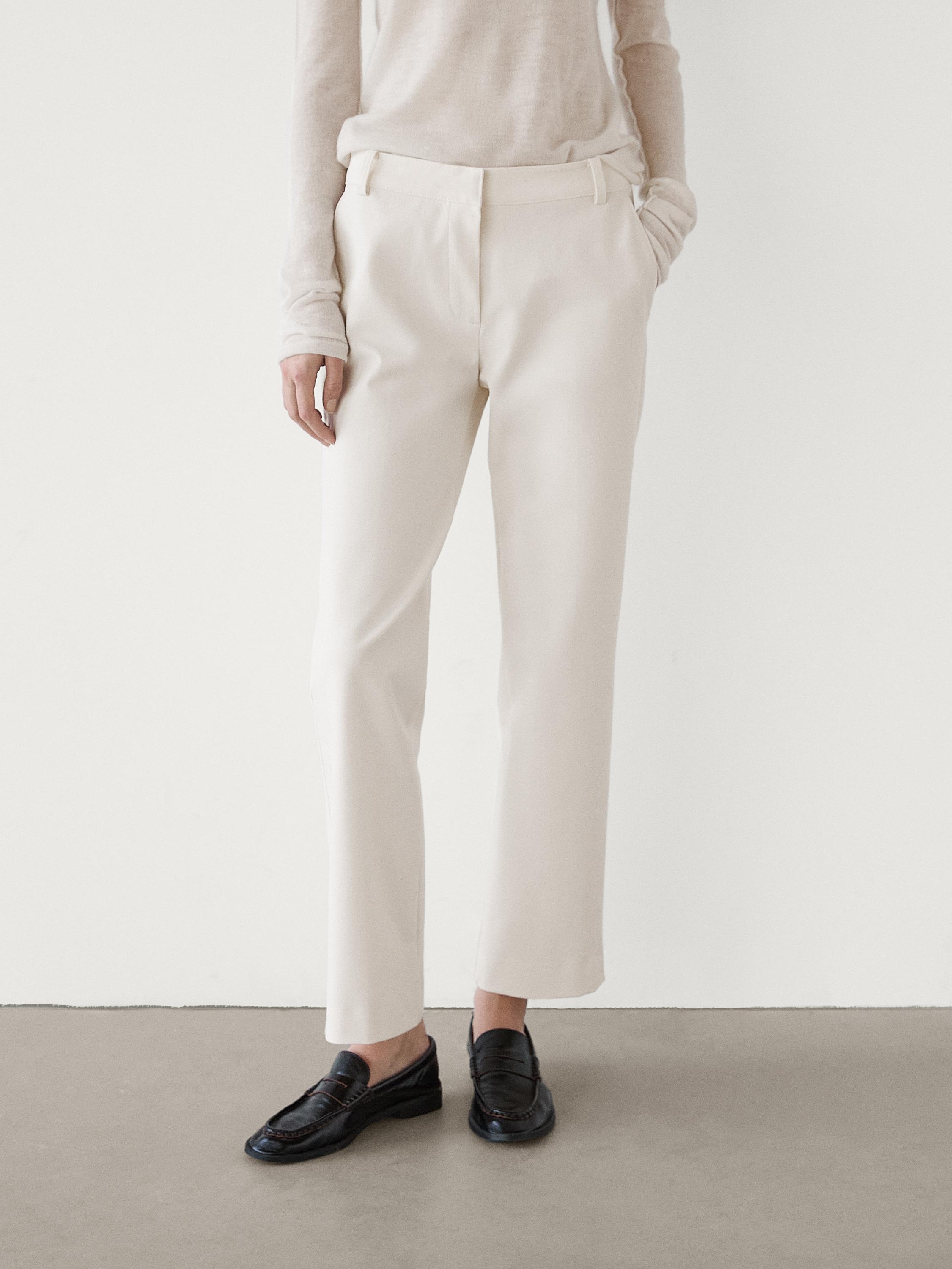 Straight-leg technical fabric trousers