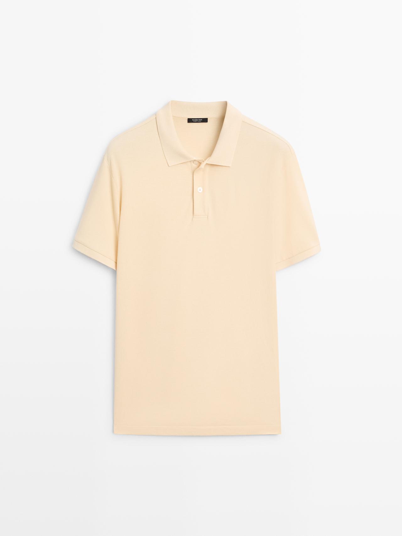 Polo Micro-Texturé Coton - Vanille - S - Massimo Dutti - Homme