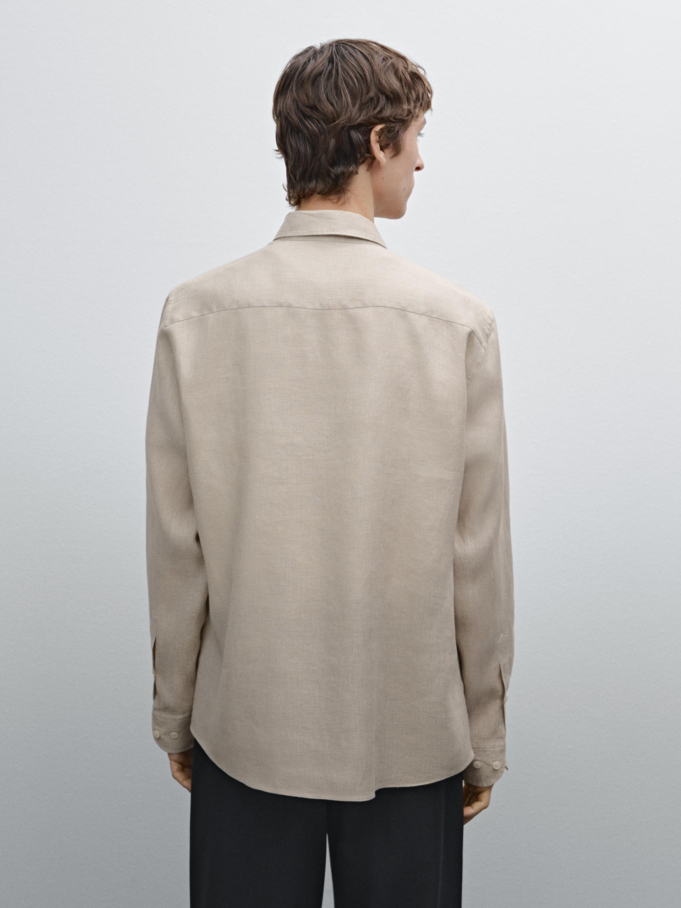 100% linen slim fit shirt
