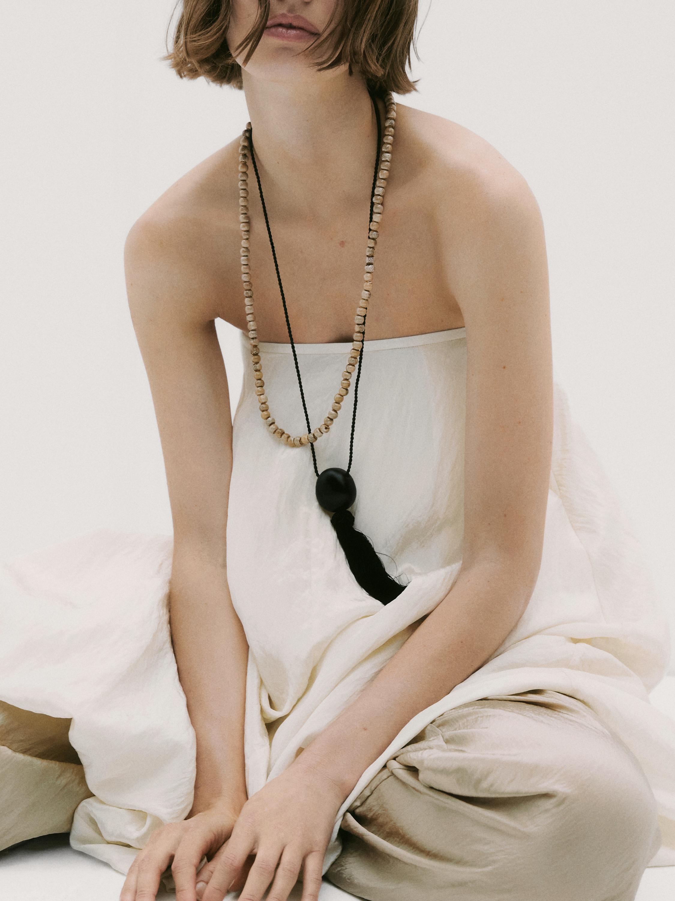 Ceramic tassel necklace