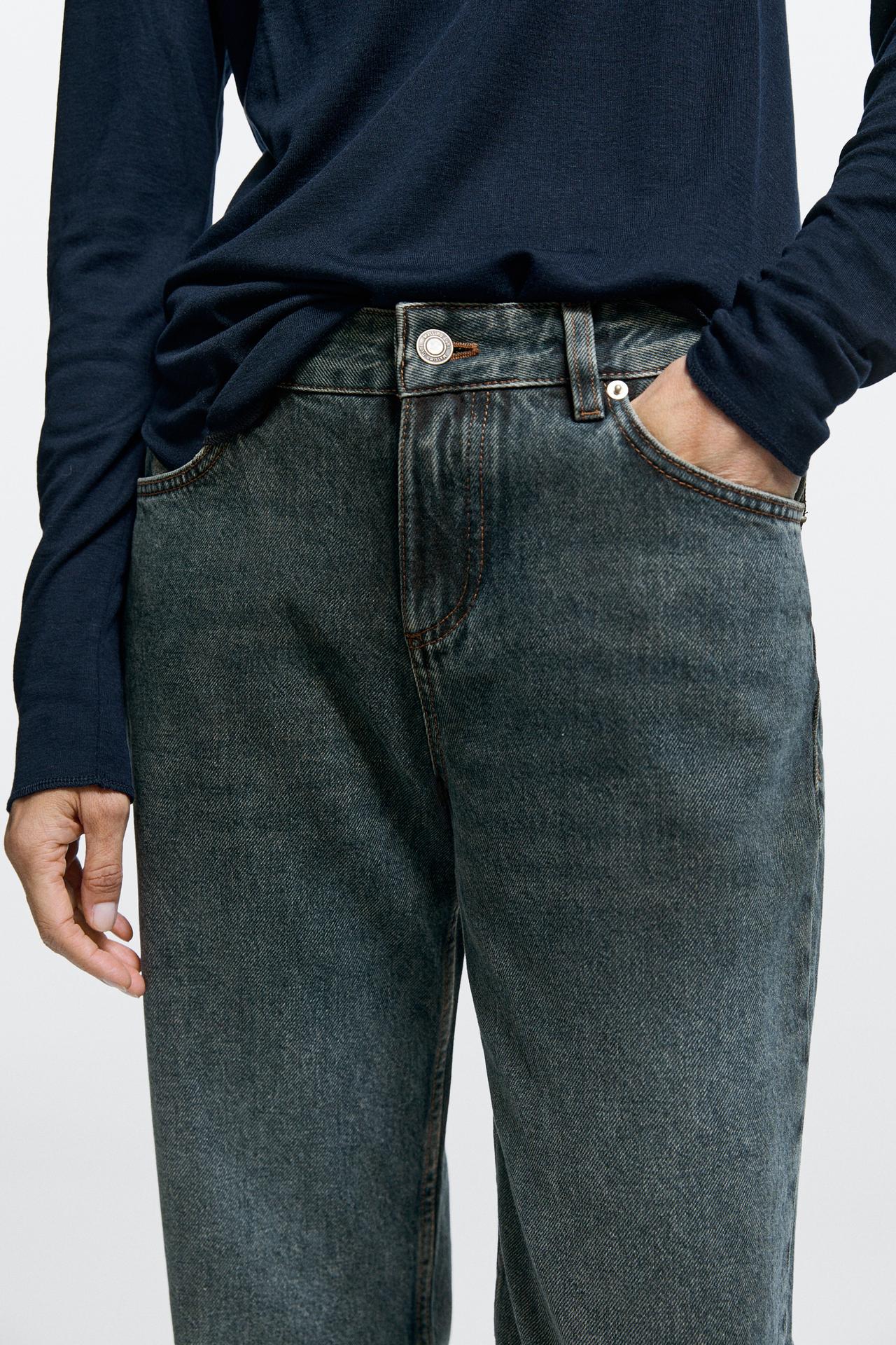 Low-rise straight-leg jeans — Dark blue
