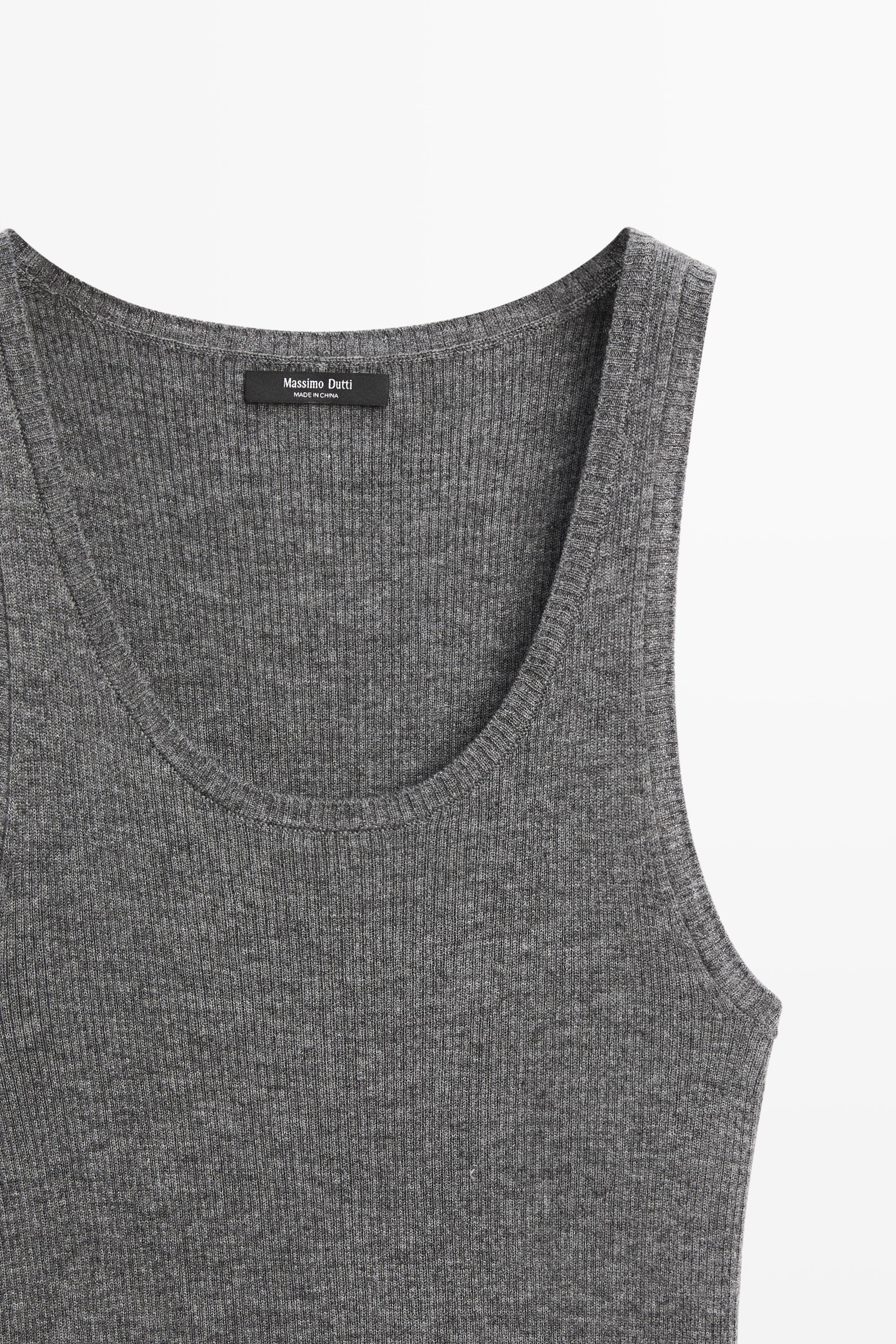 Ribbed knit top — GREY