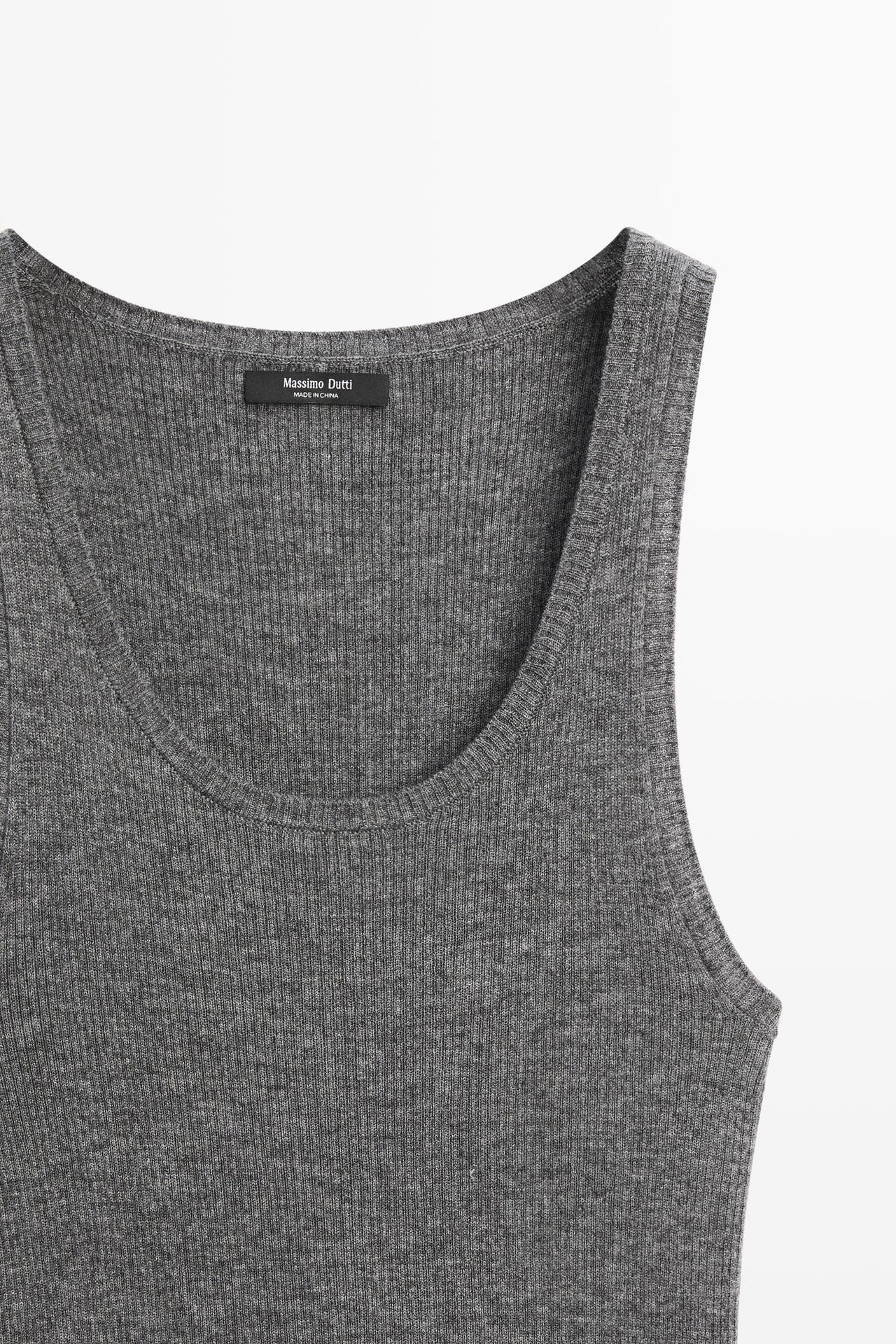Ribbed knit top — GREY
