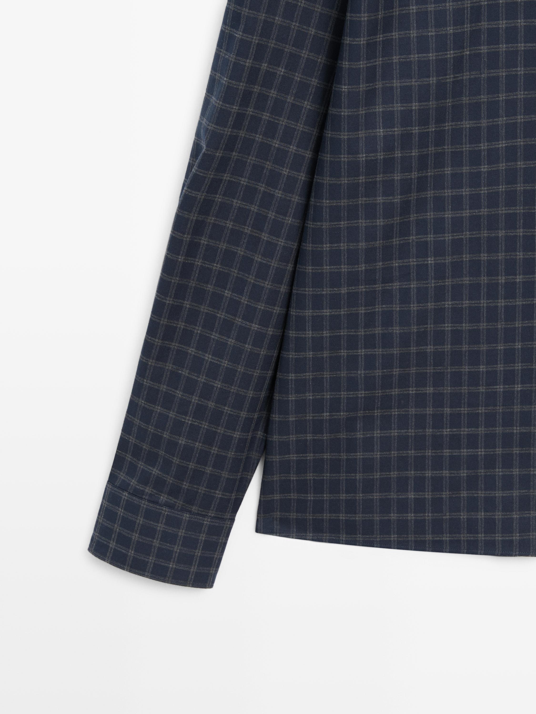 Relaxed fit check shirt — NAVY BLUE