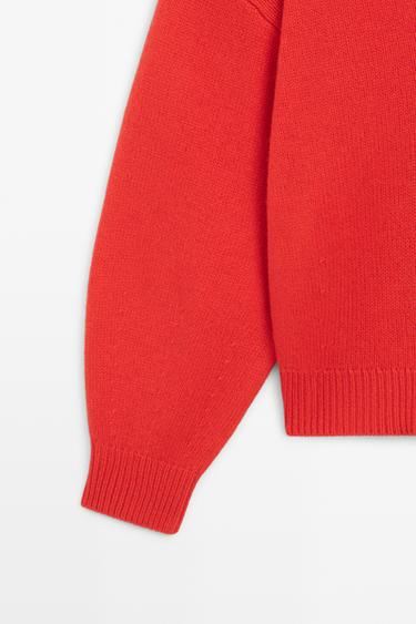Oversize wool-blend knit sweater — RED 7
