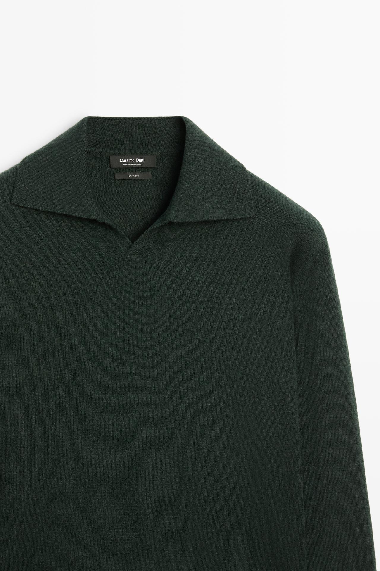100% cashmere knit polo sweater — BOTTLE