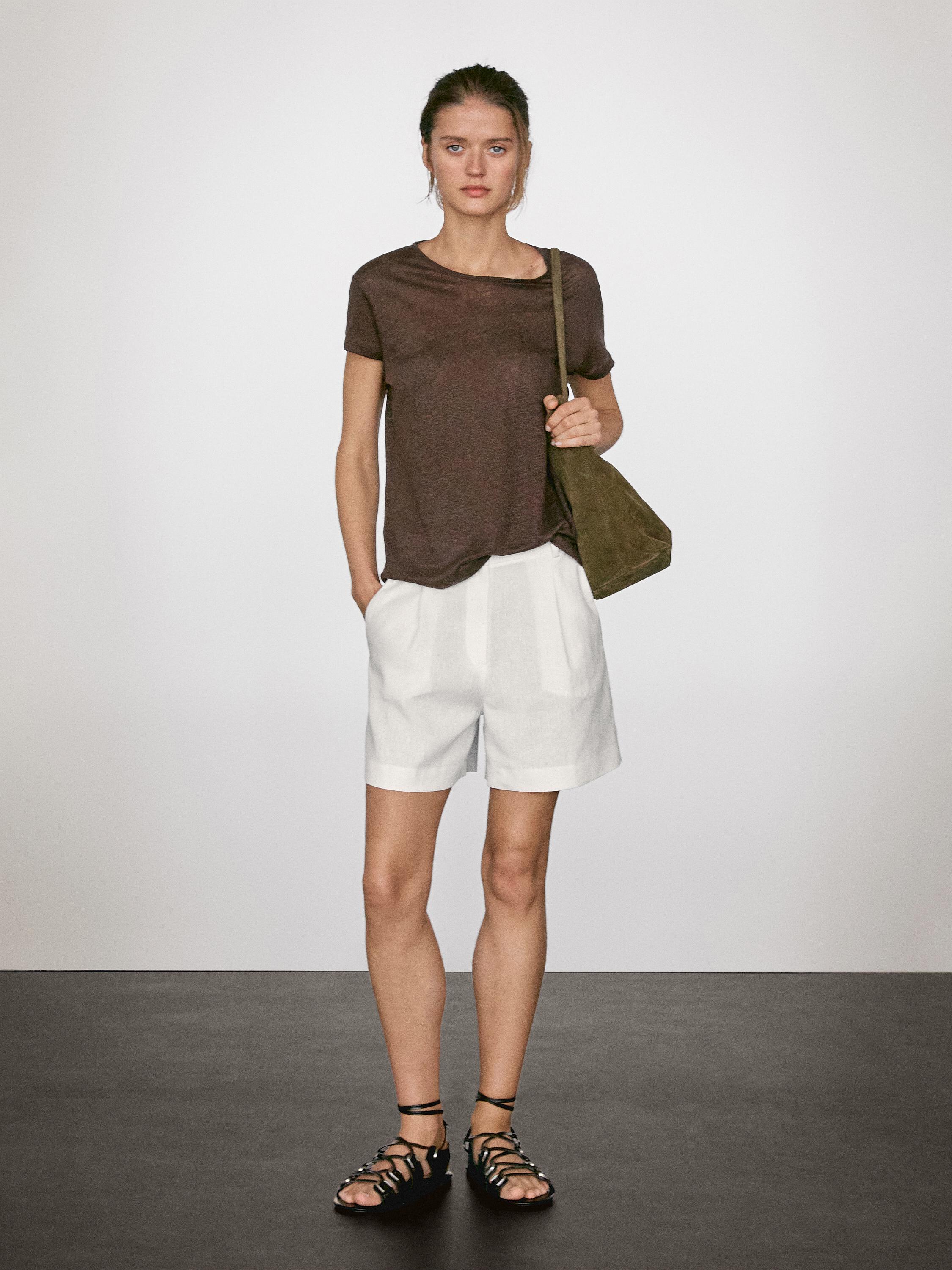 100% linen short sleeve T-shirt