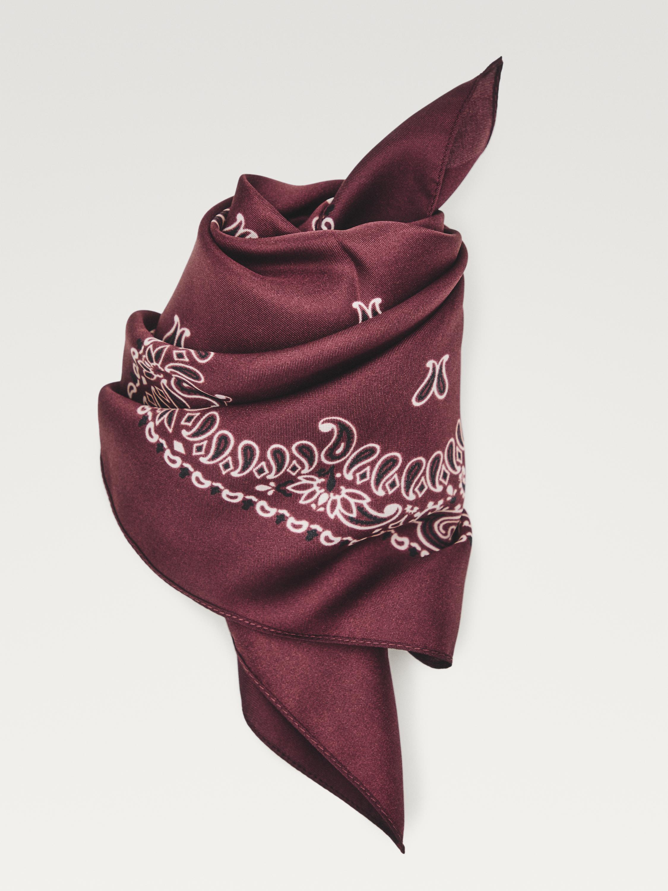 Paisley print 100% silk bandana