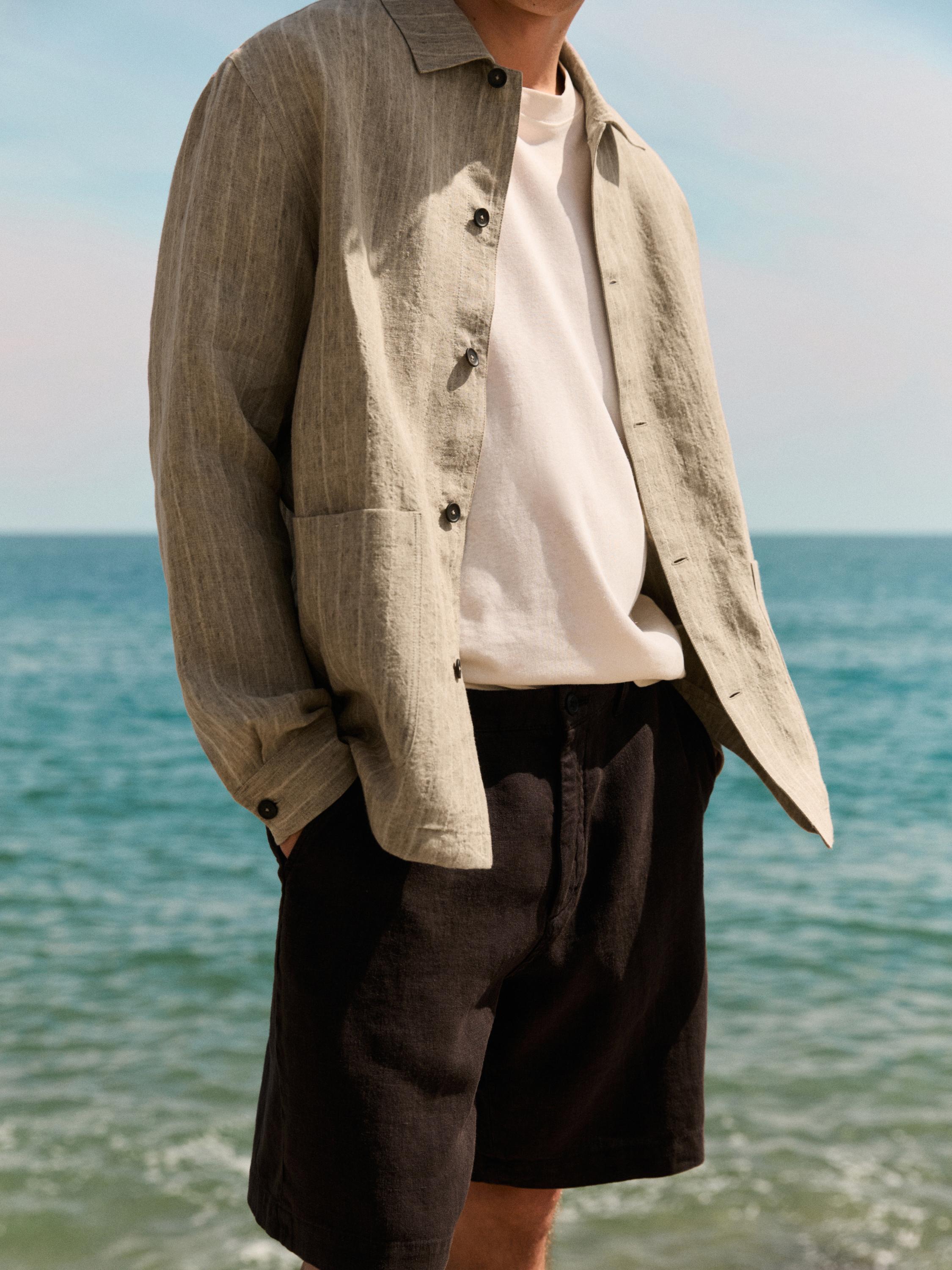100% linen Bermuda shorts