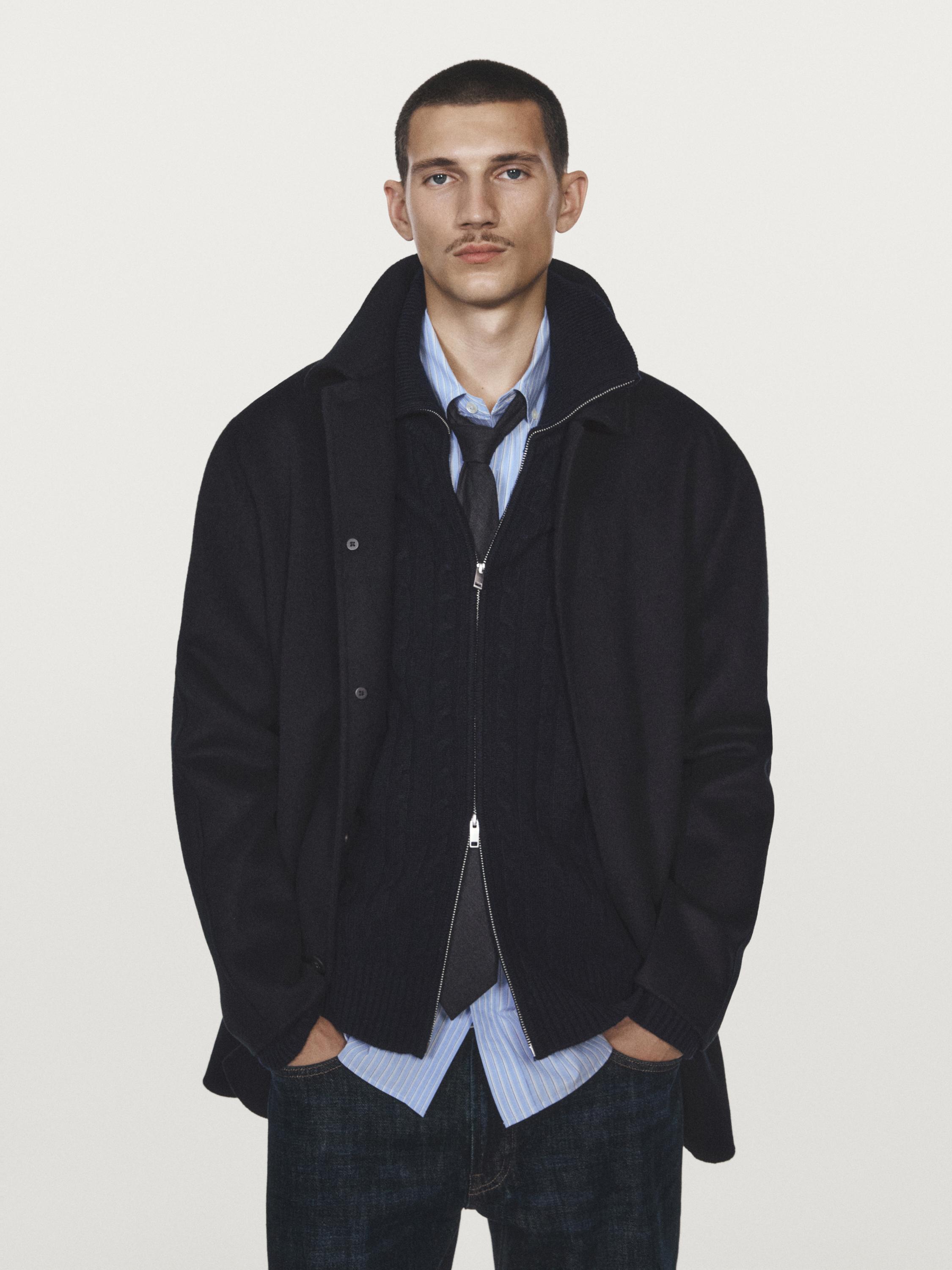 Double wool blend coat