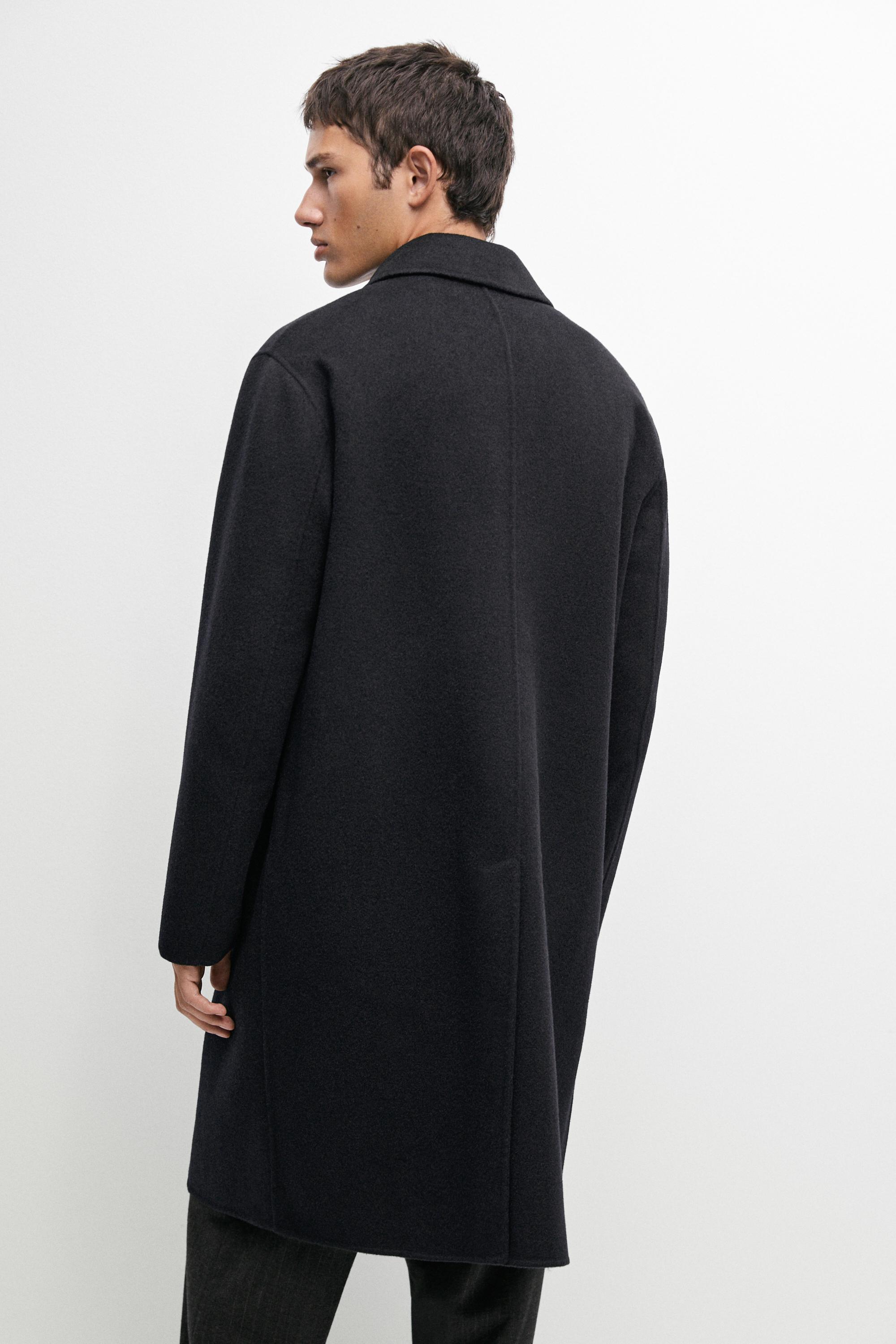 Long wool-blend double-faced coat - thumbnail 5